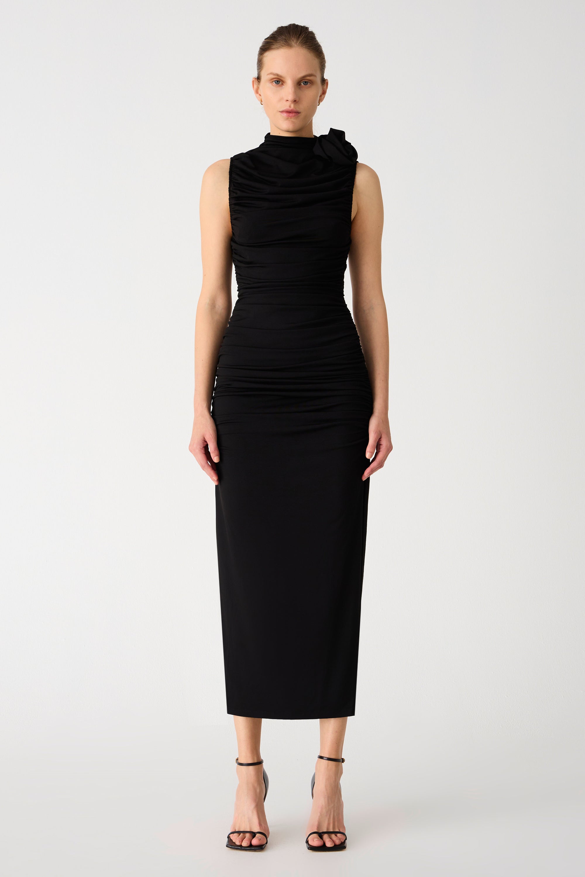 FRANKIE MATTE JERSEY MIDI DRESS