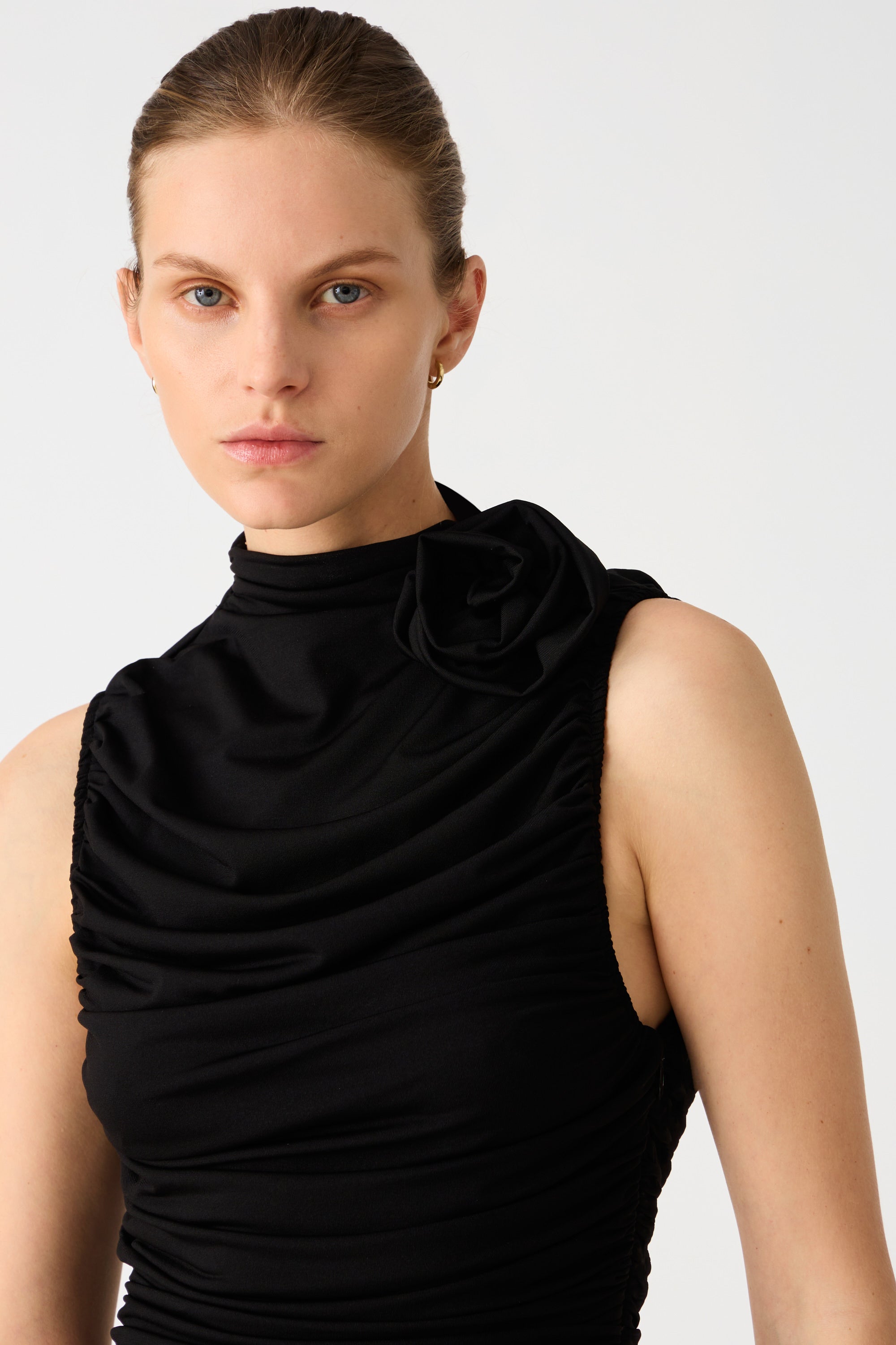 FRANKIE MATTE JERSEY MIDI DRESS