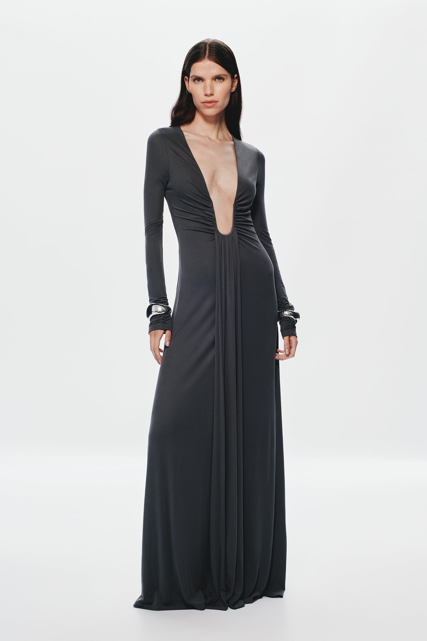 THE JENNIFER LONG SLEEVE CUPRO DRESS