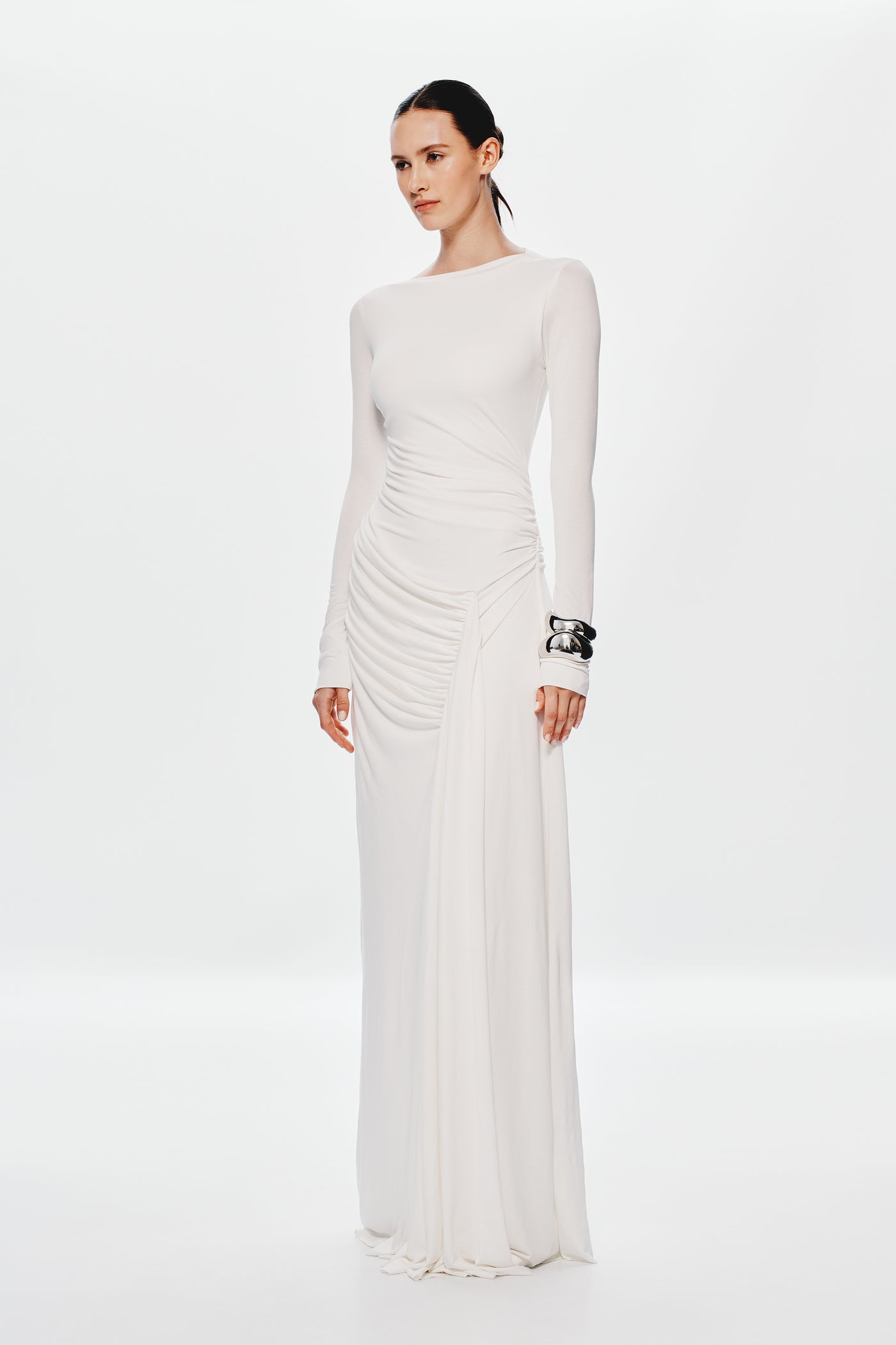 THE 'GLACIER' CUPRO LONG SLEEVE DRESS