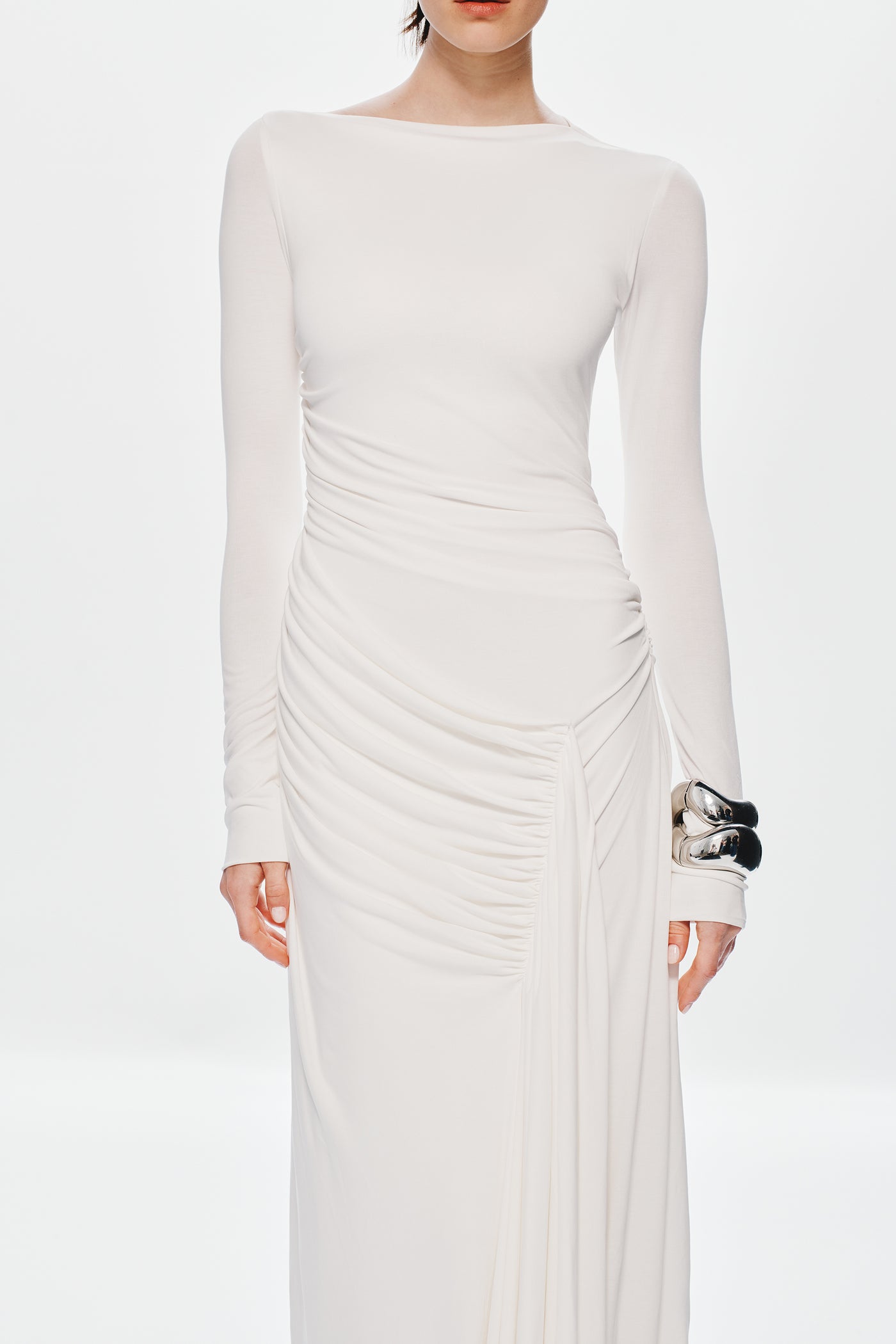THE 'GLACIER' CUPRO LONG SLEEVE DRESS