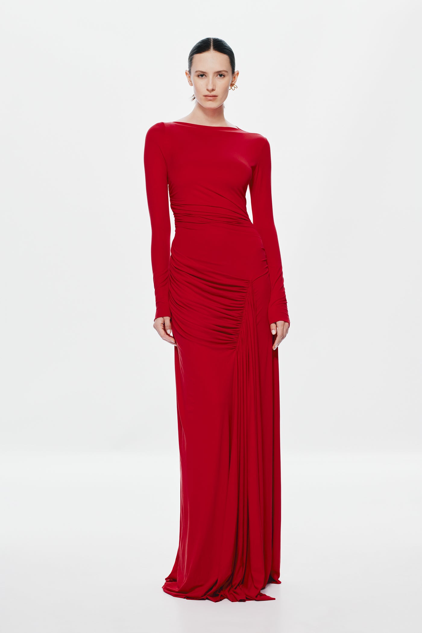 THE GLACIER CUPRO LONG SLEEVE DRESS
