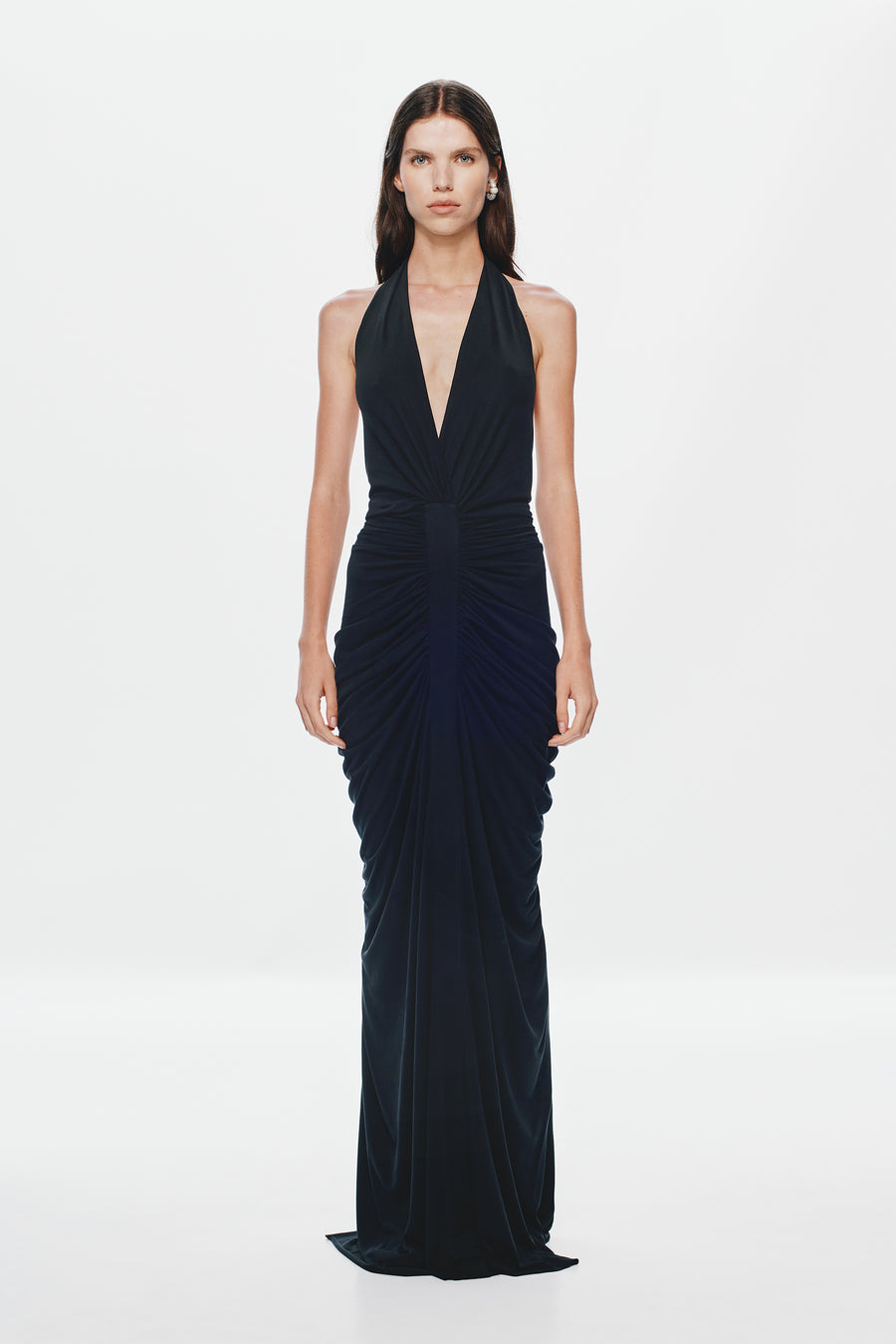 THE VENUS GATHERED CUPRO DRESS