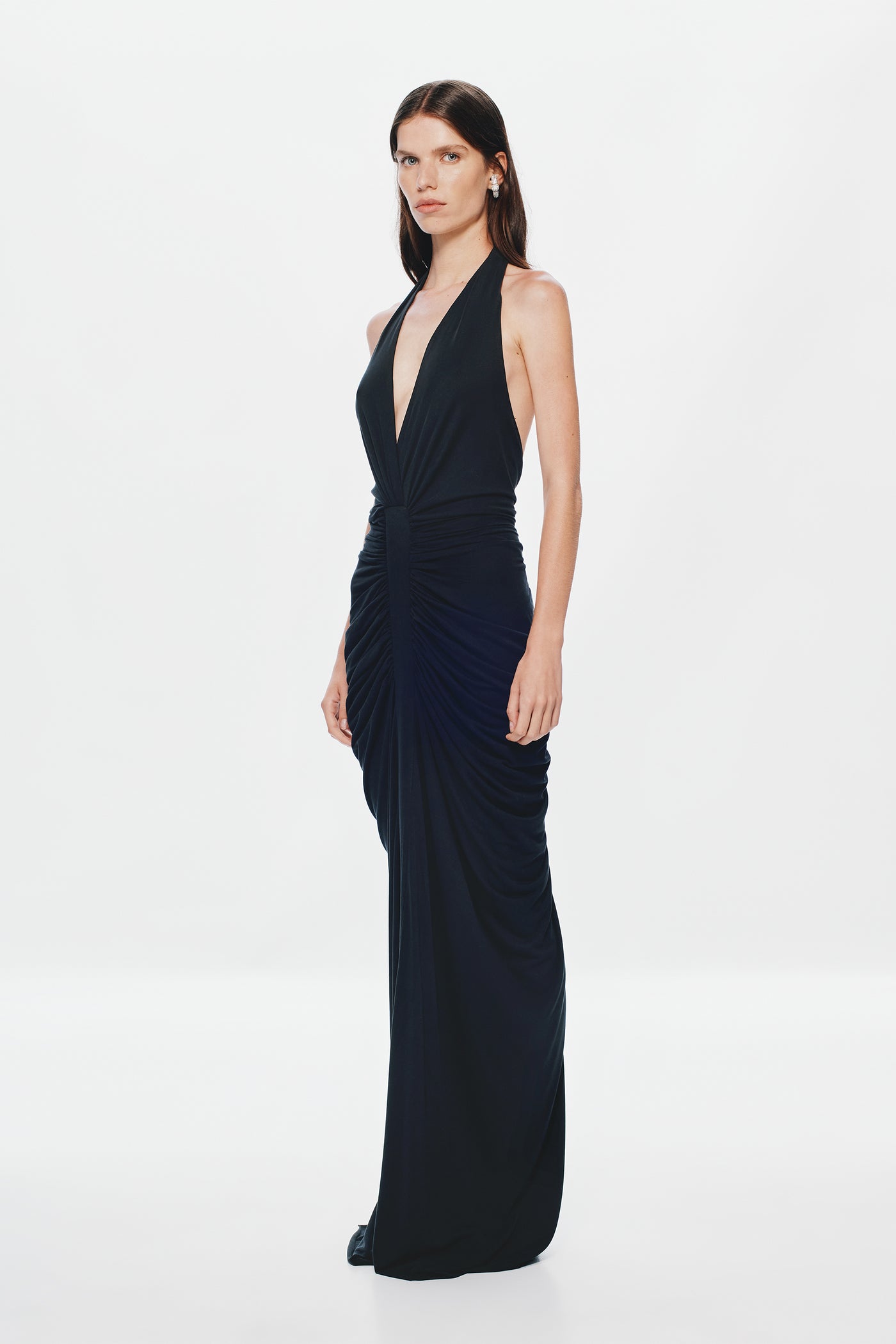 THE VENUS GATHERED CUPRO DRESS
