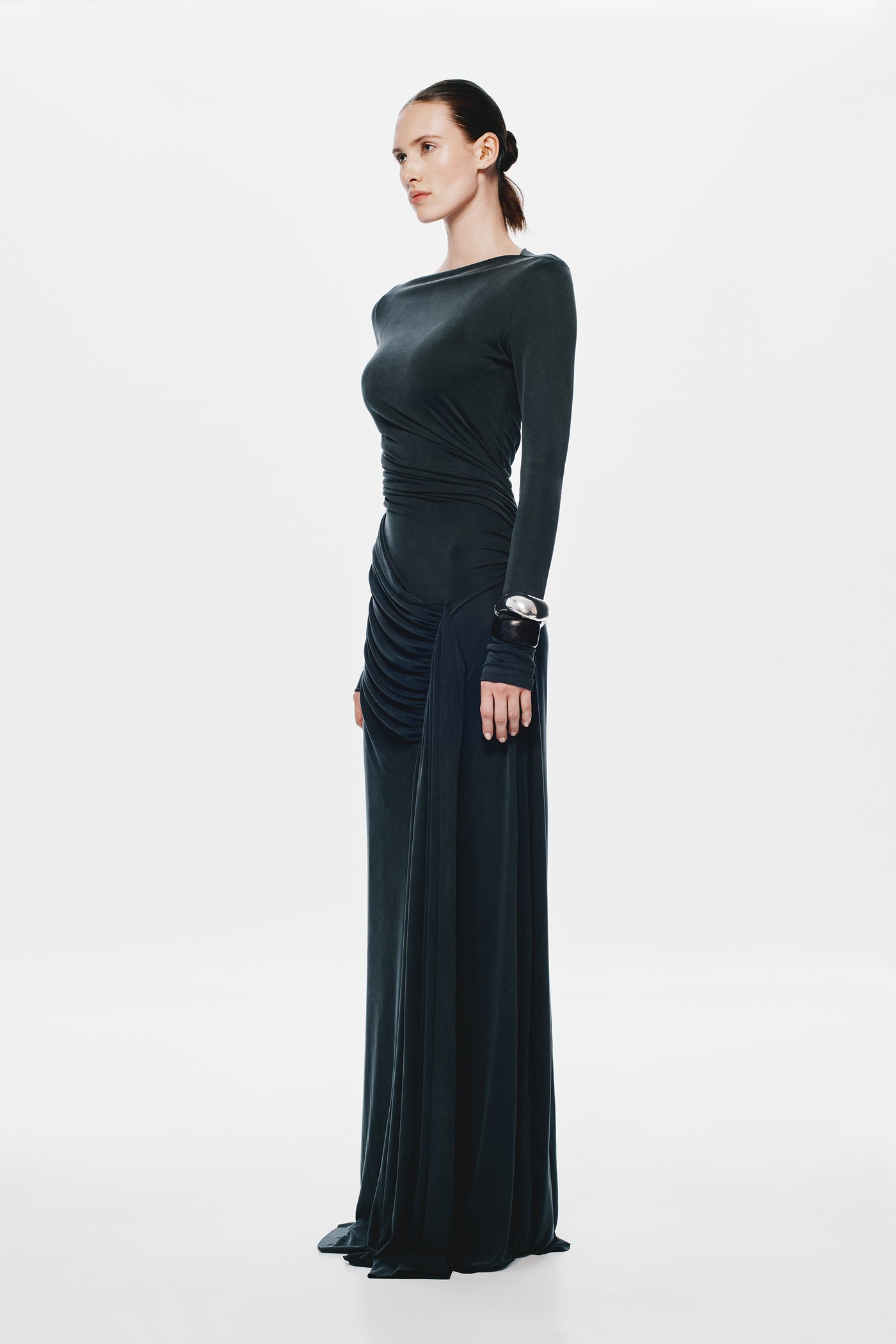 THE 'GLACIER' CUPRO LONG SLEEVE DRESS