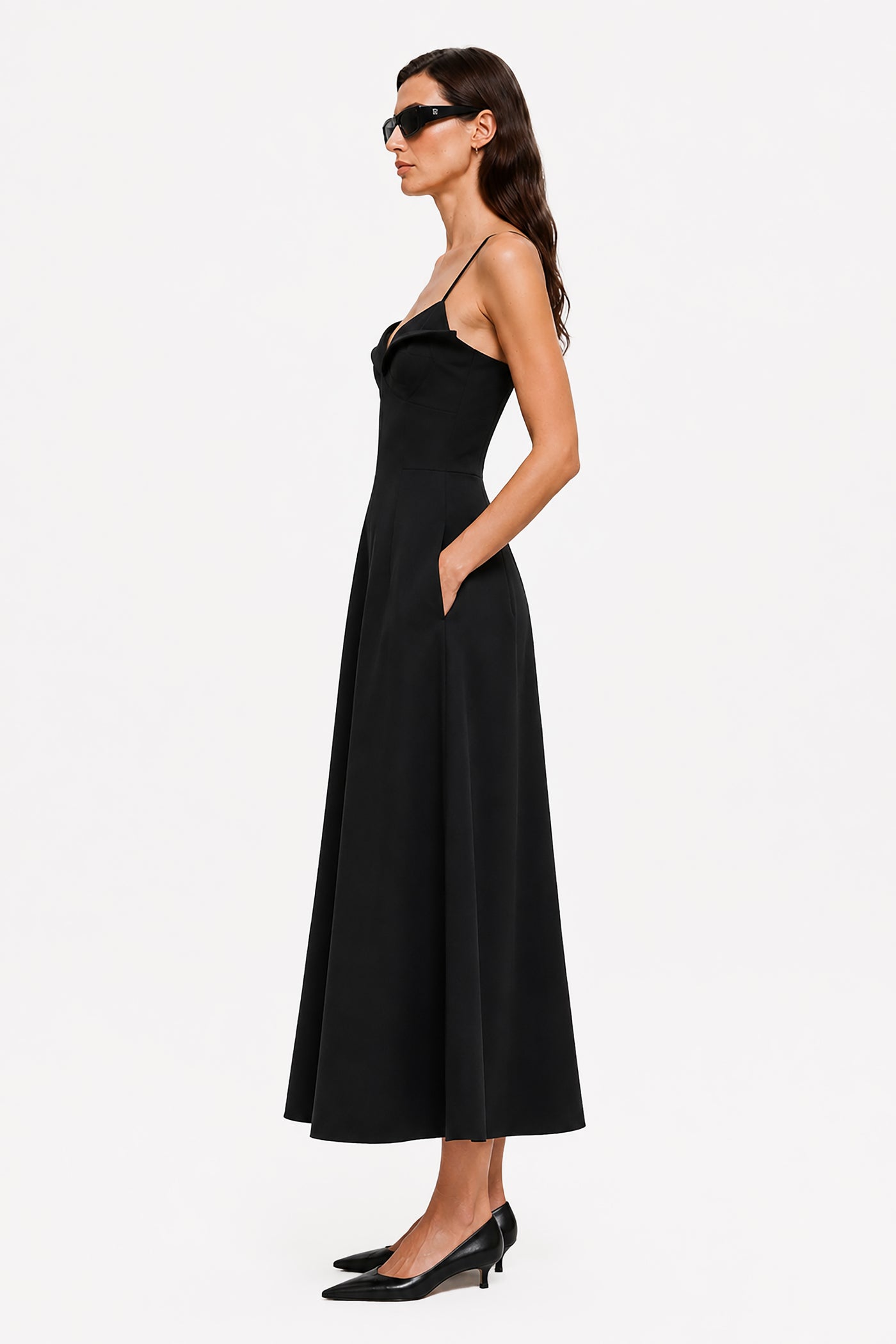 CELESTE CREPE MIDI DRESS