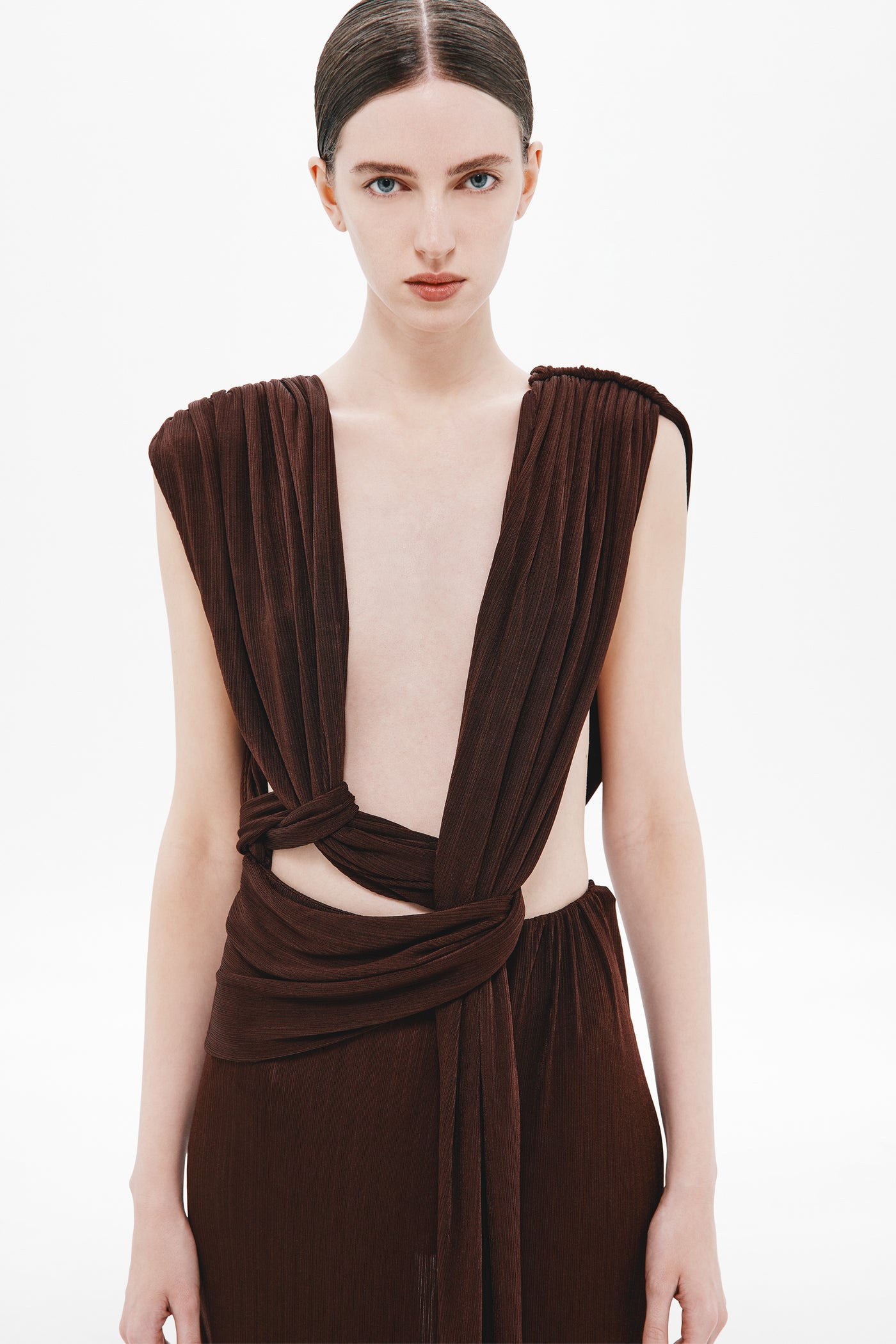 THE NAOMI DRAPED RIB DRESS