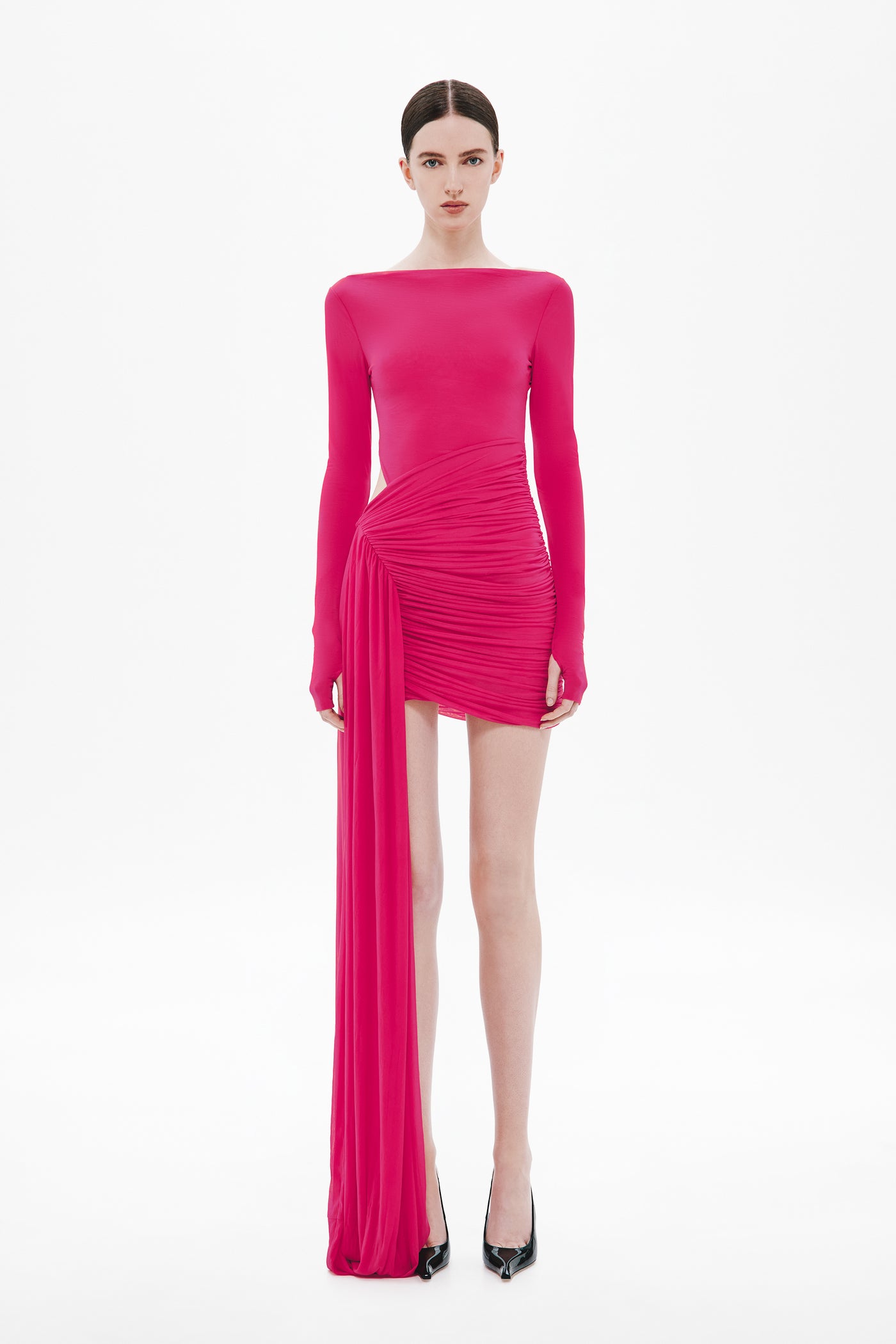 THE SARI LONG SLEEVE STOCKING MINI DRESS