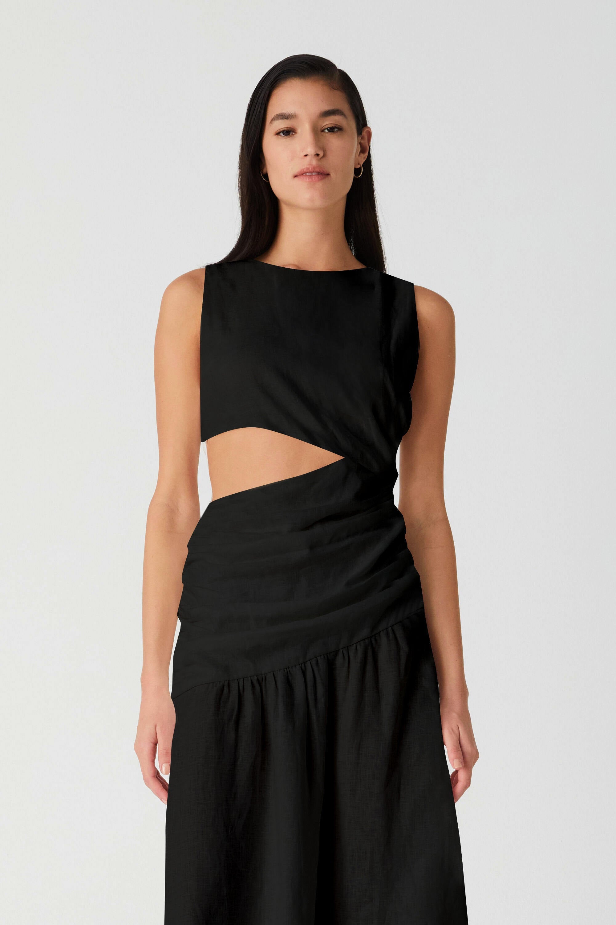 FRITHA LINEN MIDI DRESS