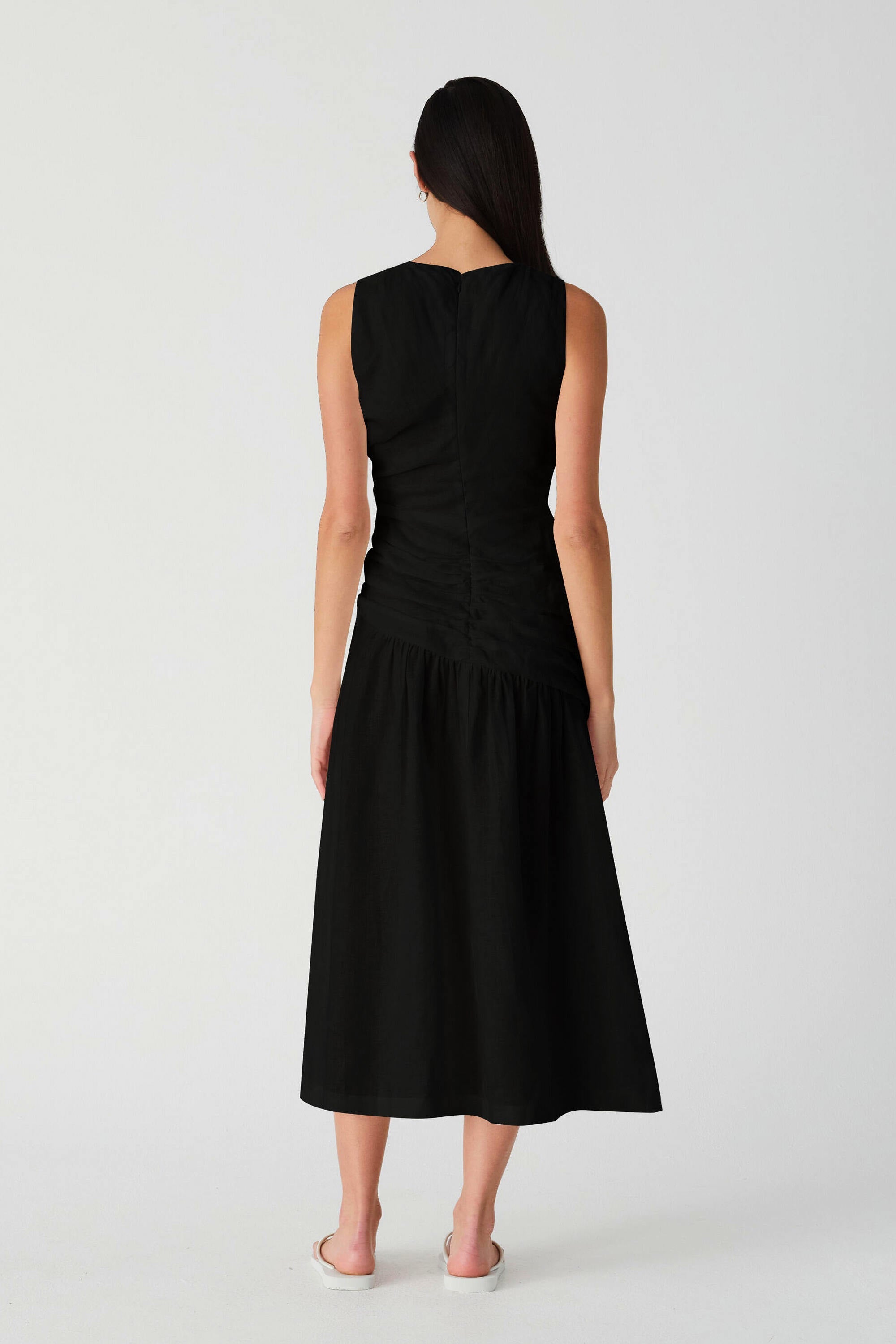 FRITHA LINEN MIDI DRESS