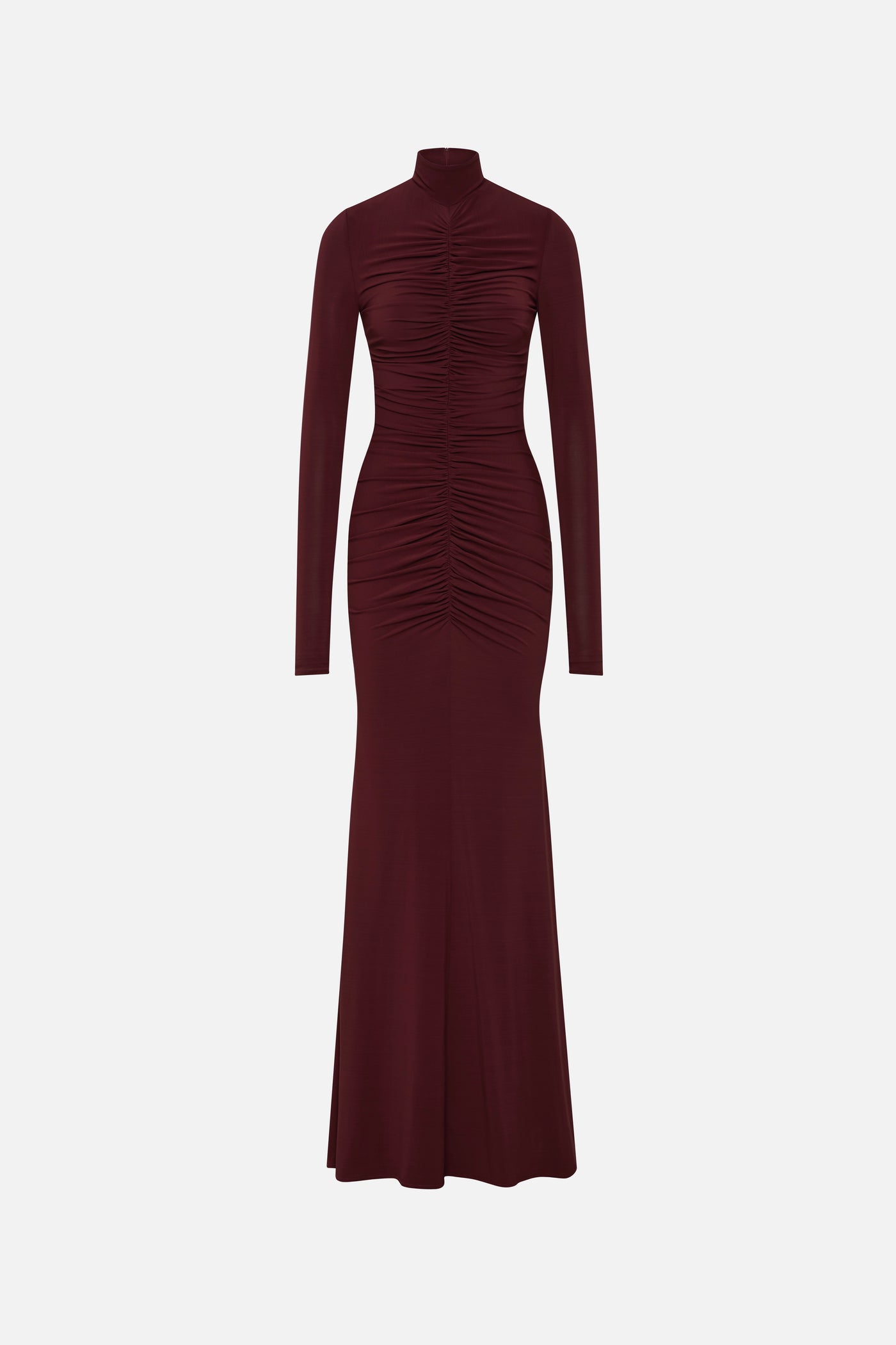 THE GATHERED LONG SLEEVE MAXI DRESS
