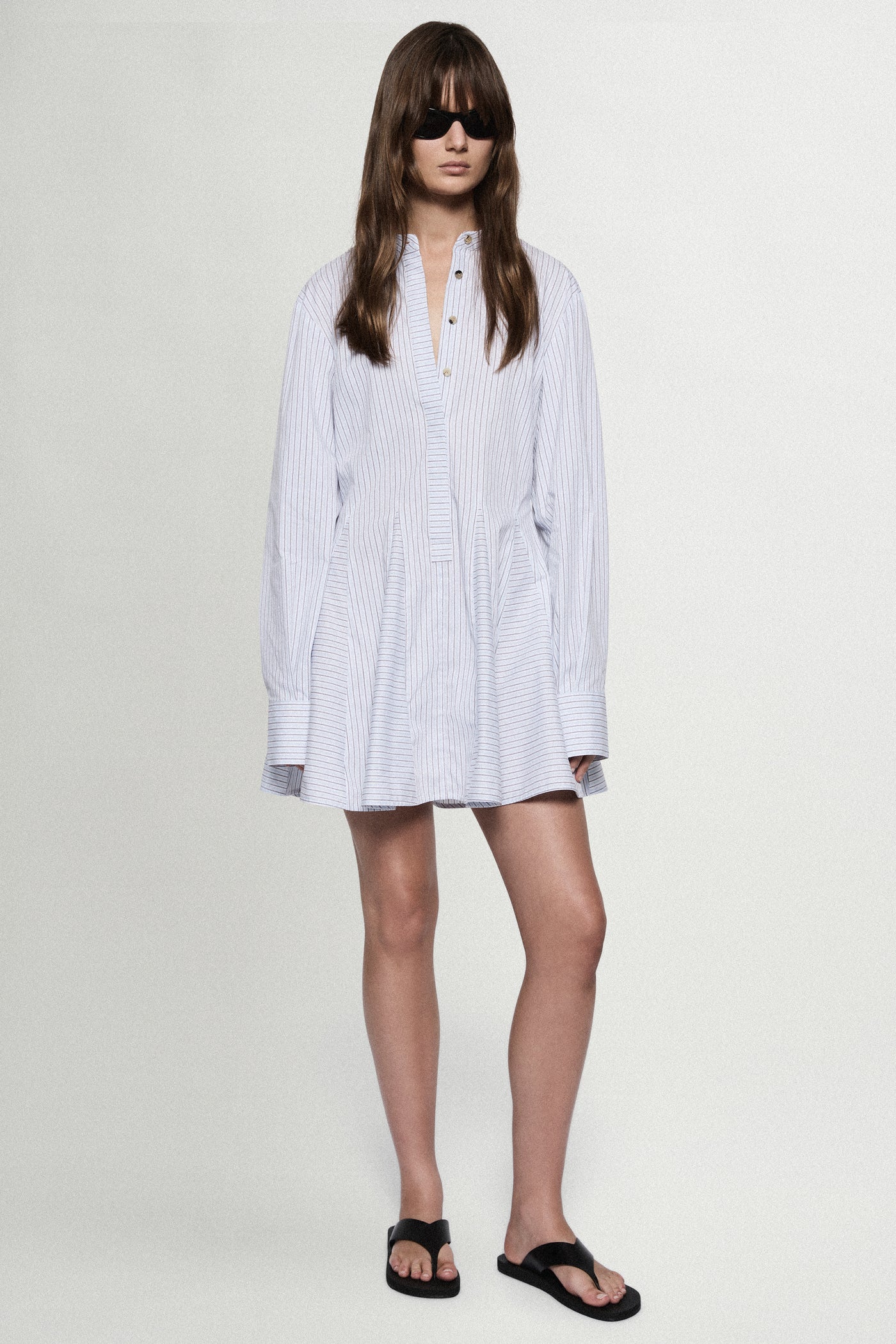 COTTON STRIPE MINI DRESS
