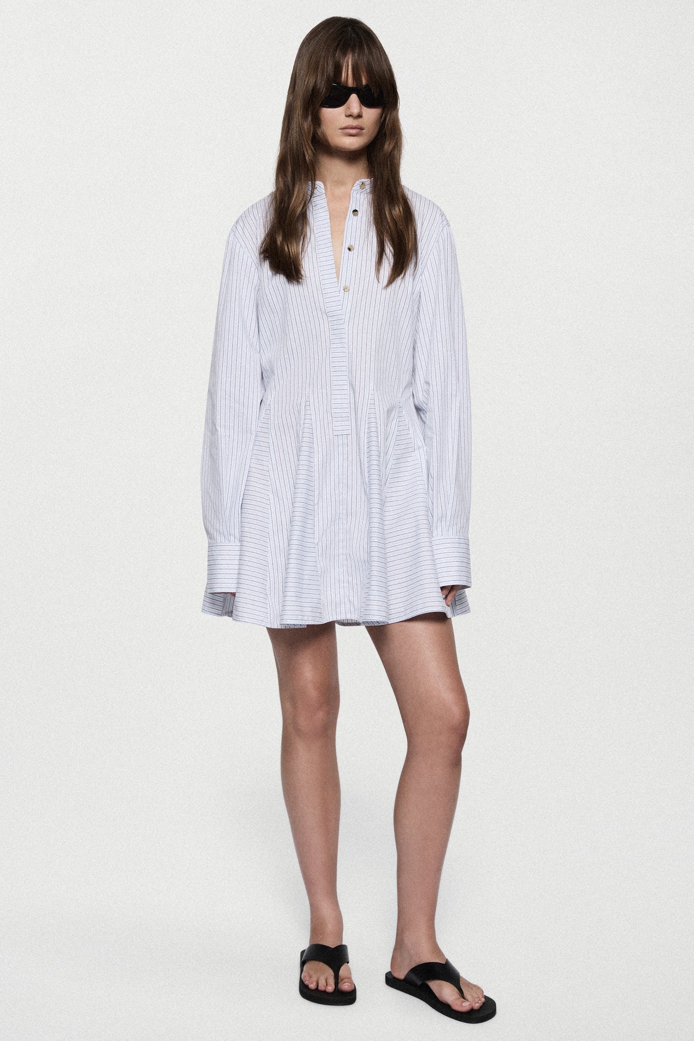 COTTON STRIPE MINI DRESS