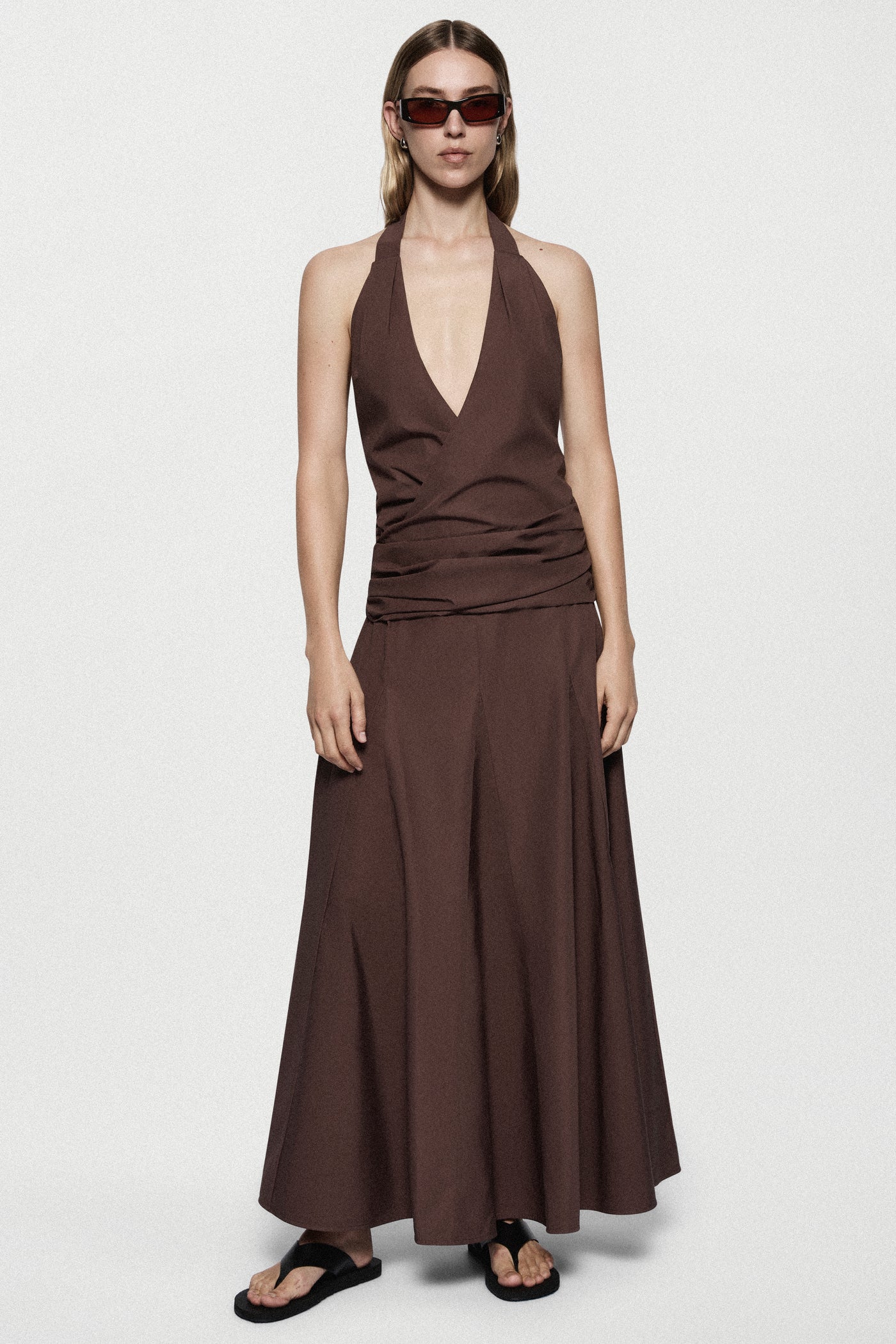 COTTON HALTER MAXI