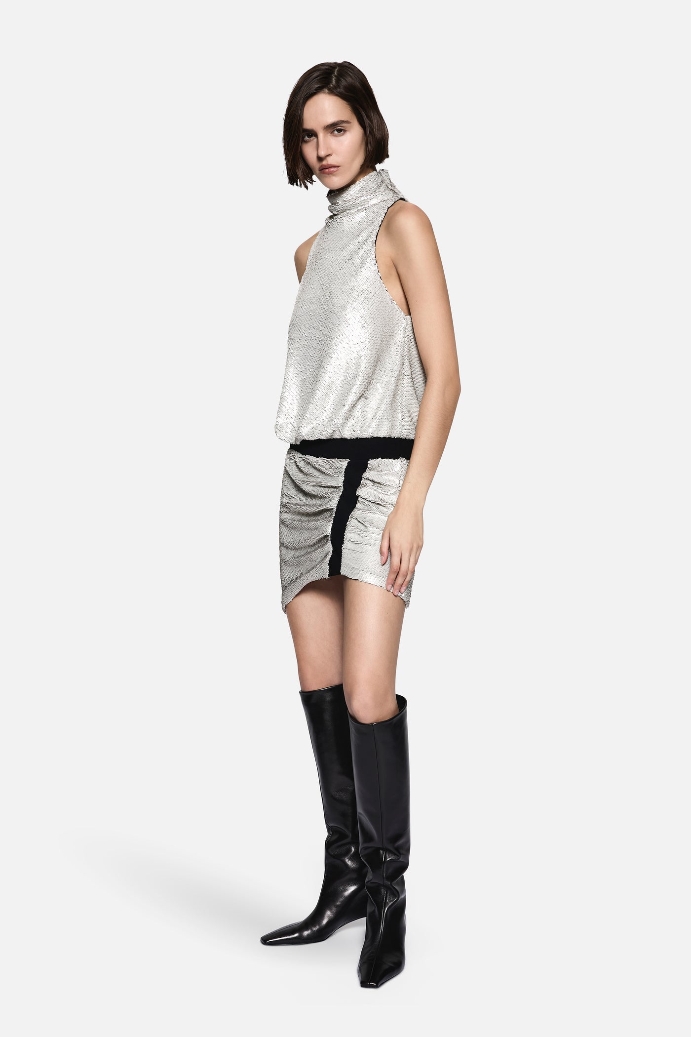 MAGNETITE SEQUIN MINI DRESS