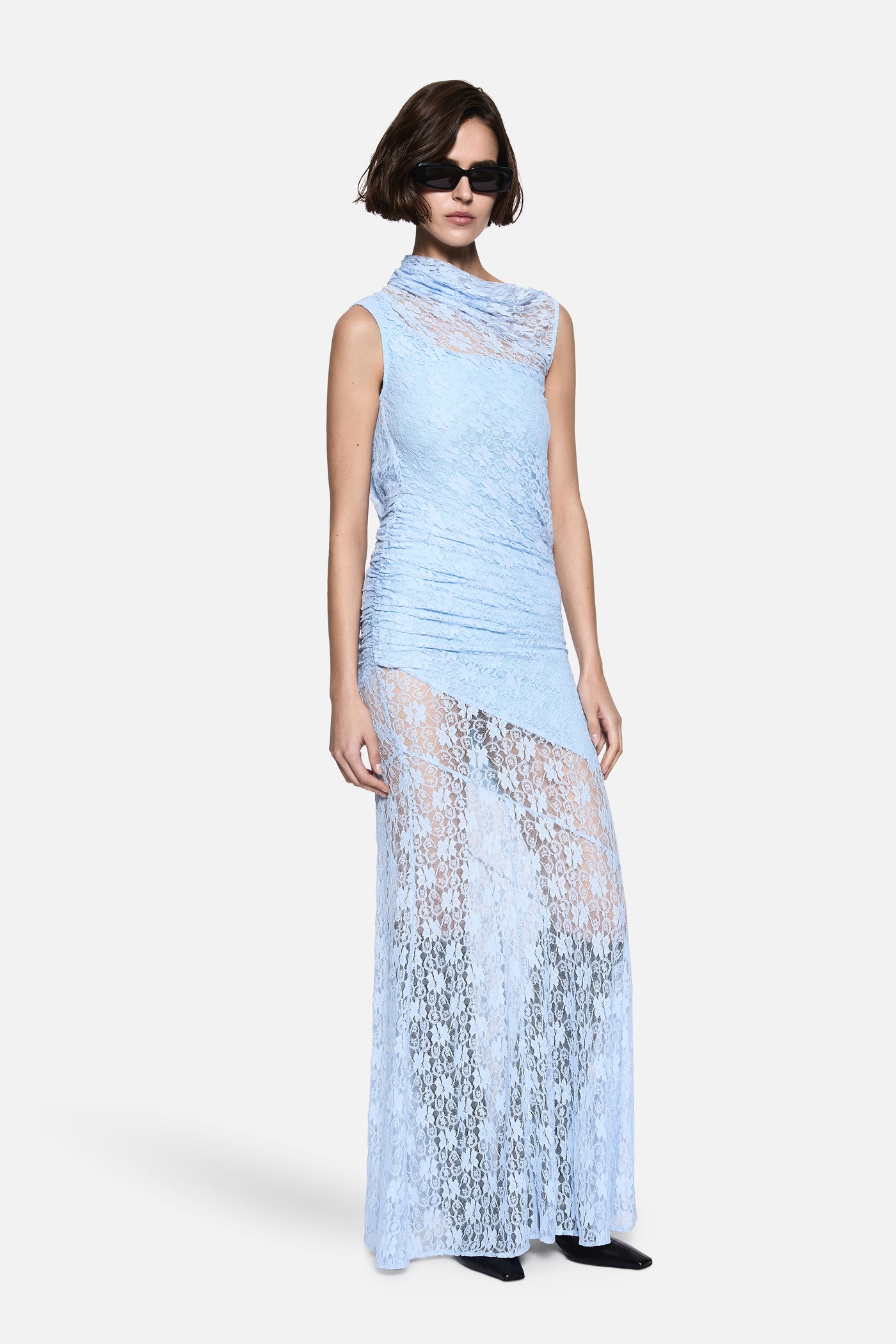 LACE DRAPE DRESS