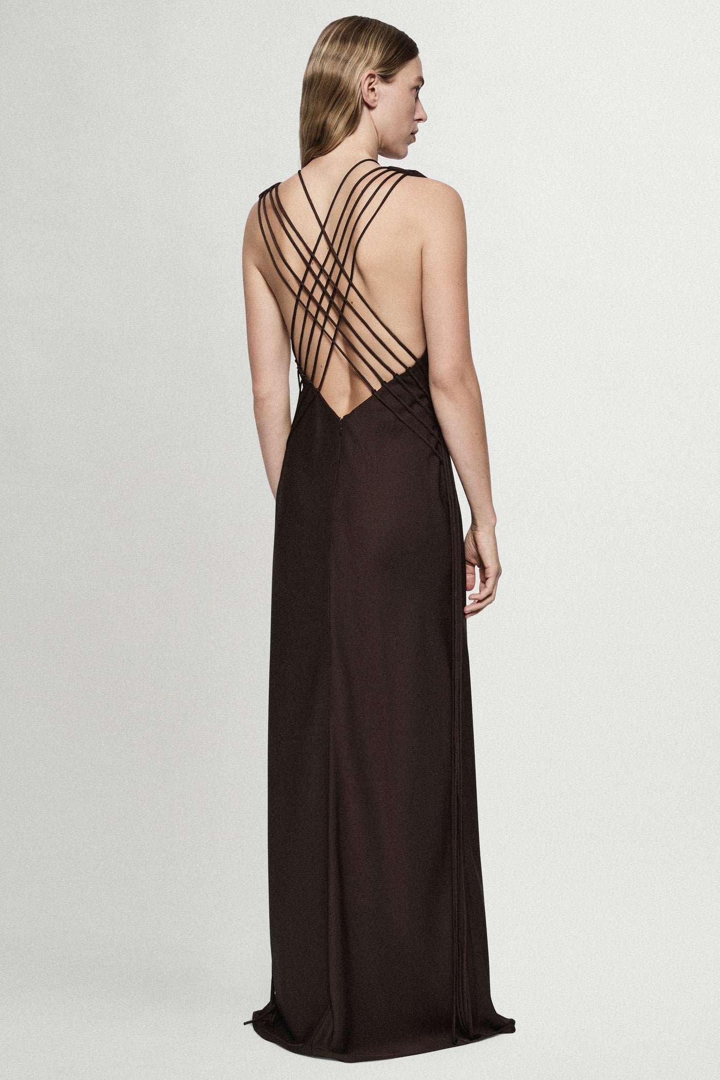 SATIN PLUNGE GOWN