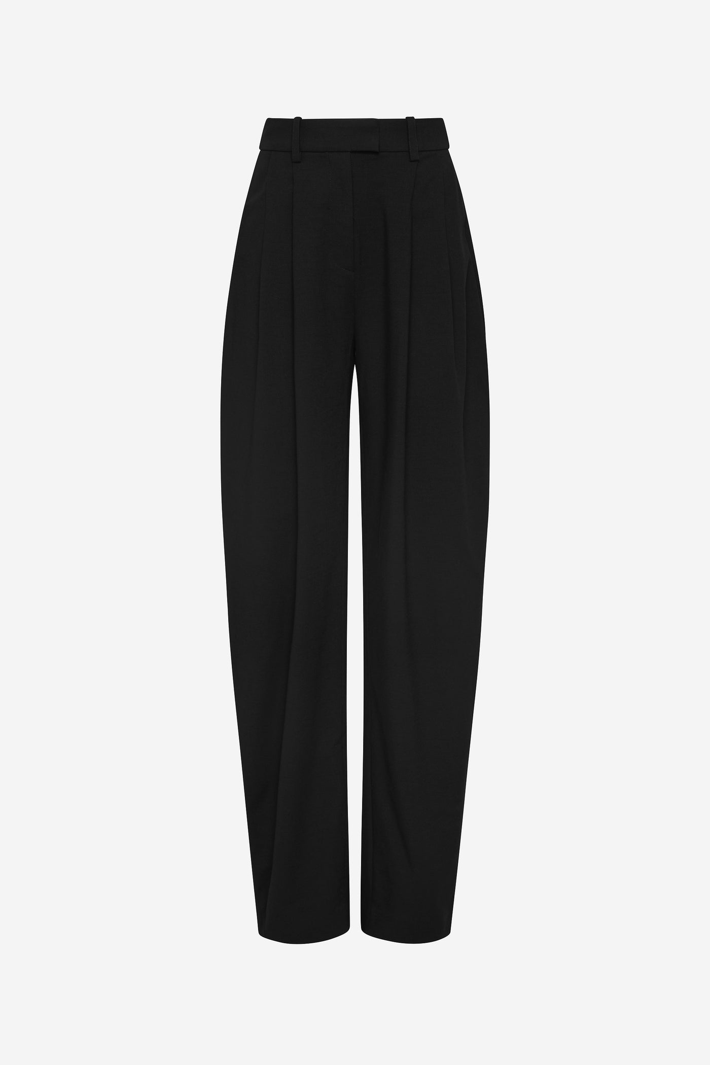 THE MEZZALUNA PLEATED BARREL LEG TROUSER