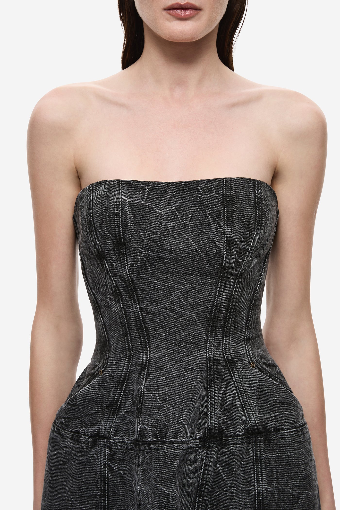 THE SCULPTED DENIM MIDI DRESS