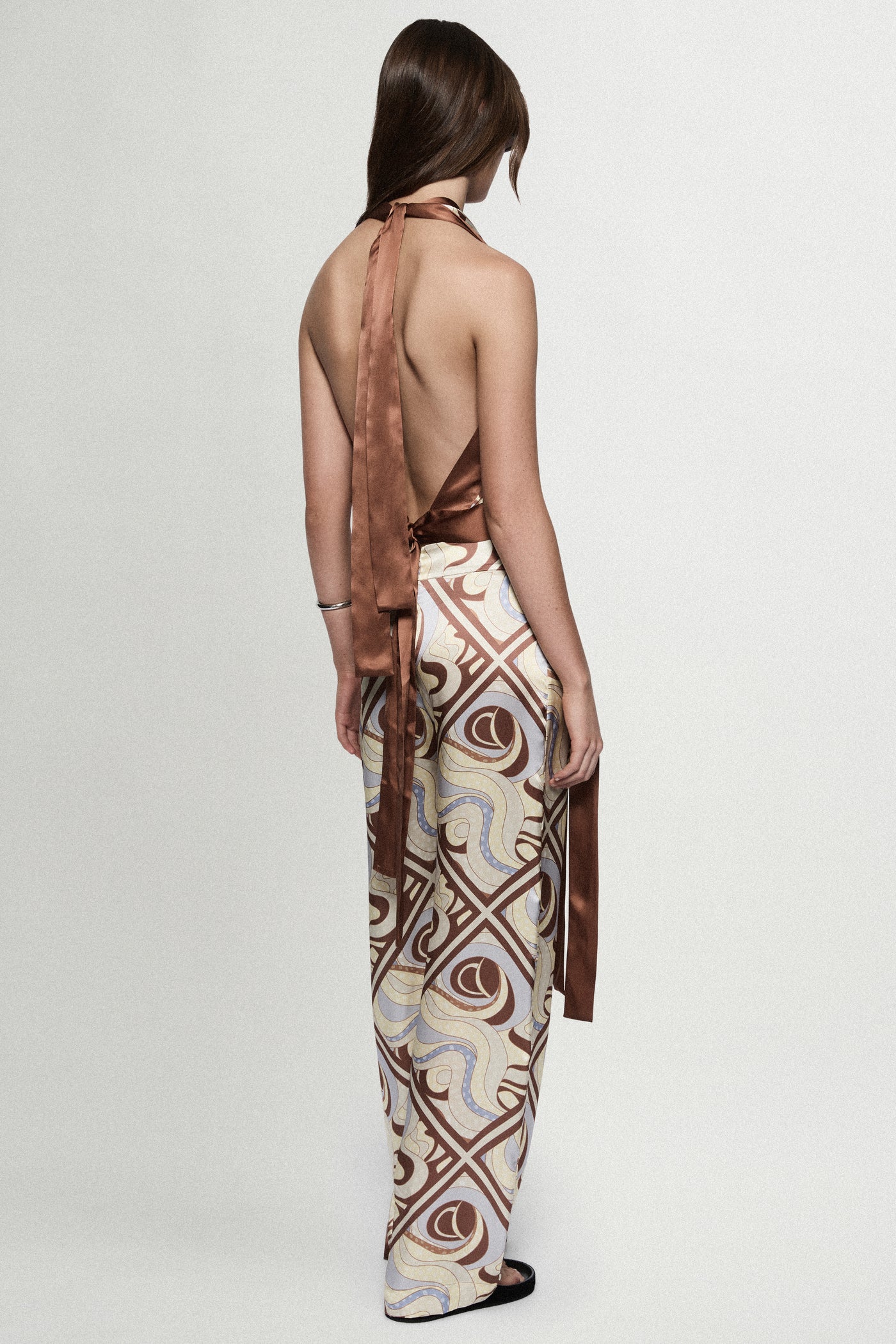 PRINTED SILK TROUSER