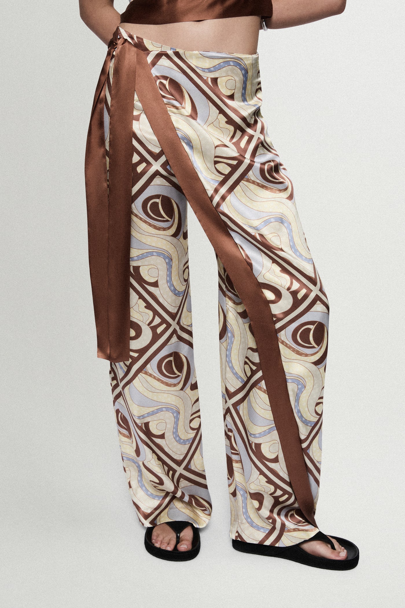 PRINTED SILK TROUSER