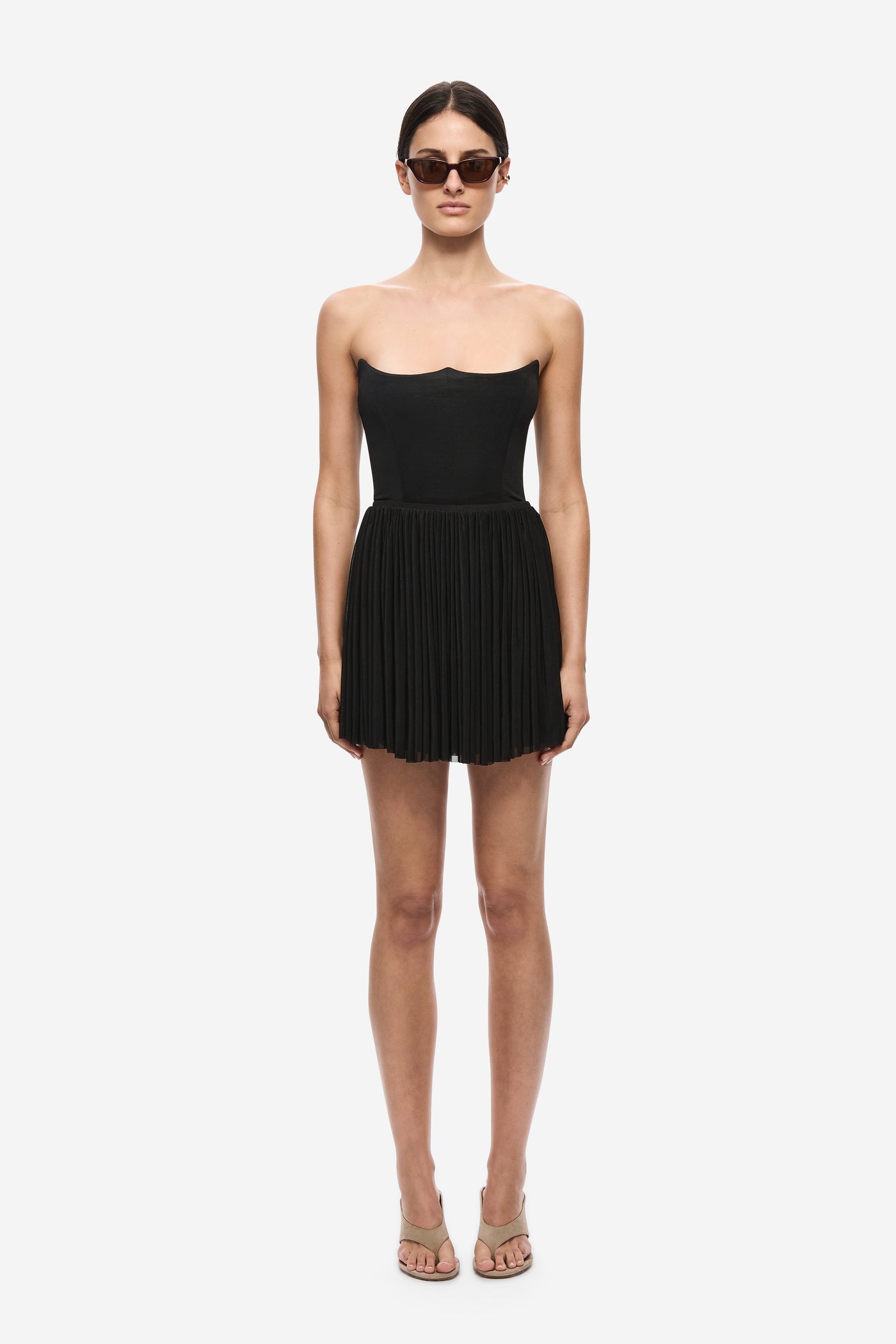 THE BREEZE GATHERED JERSEY MINI SKIRT
