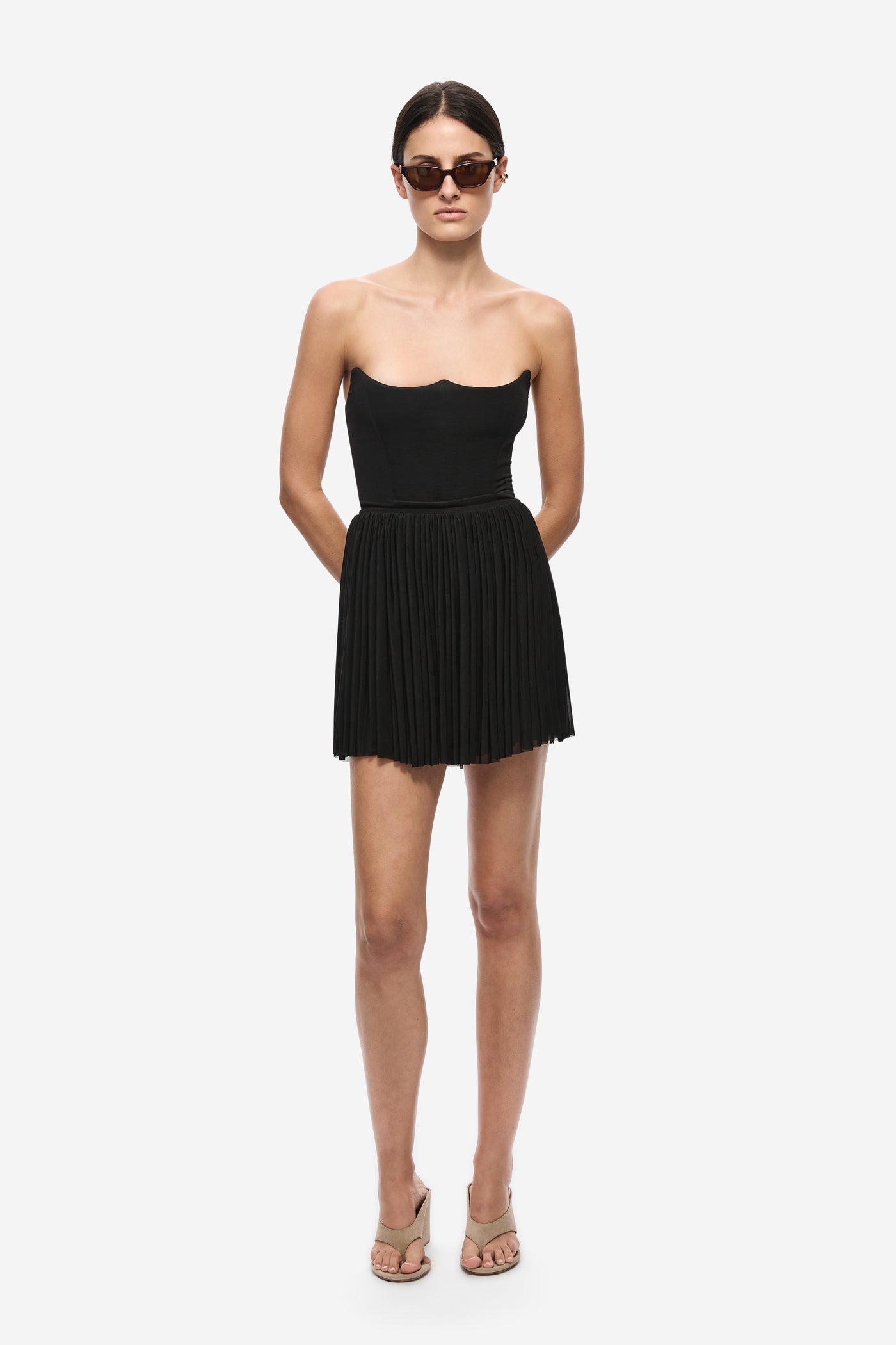 THE BREEZE GATHERED JERSEY MINI SKIRT