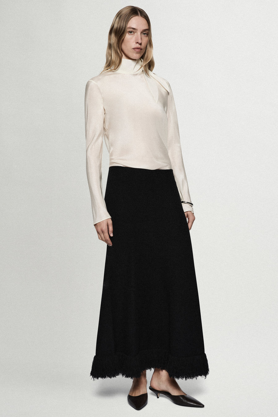 BOUCLE FRINGE SKIRT