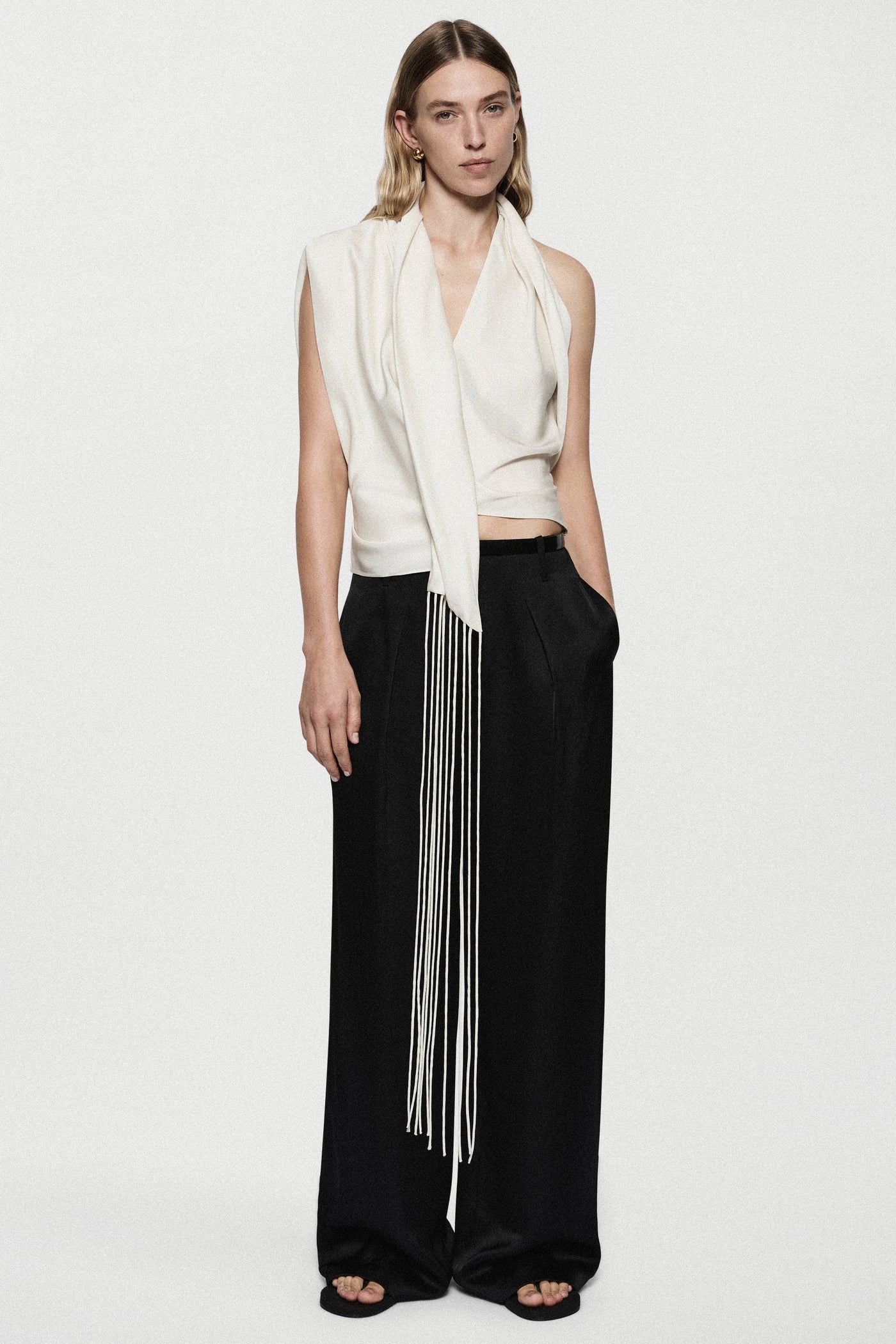 SATIN FRINGE TOP