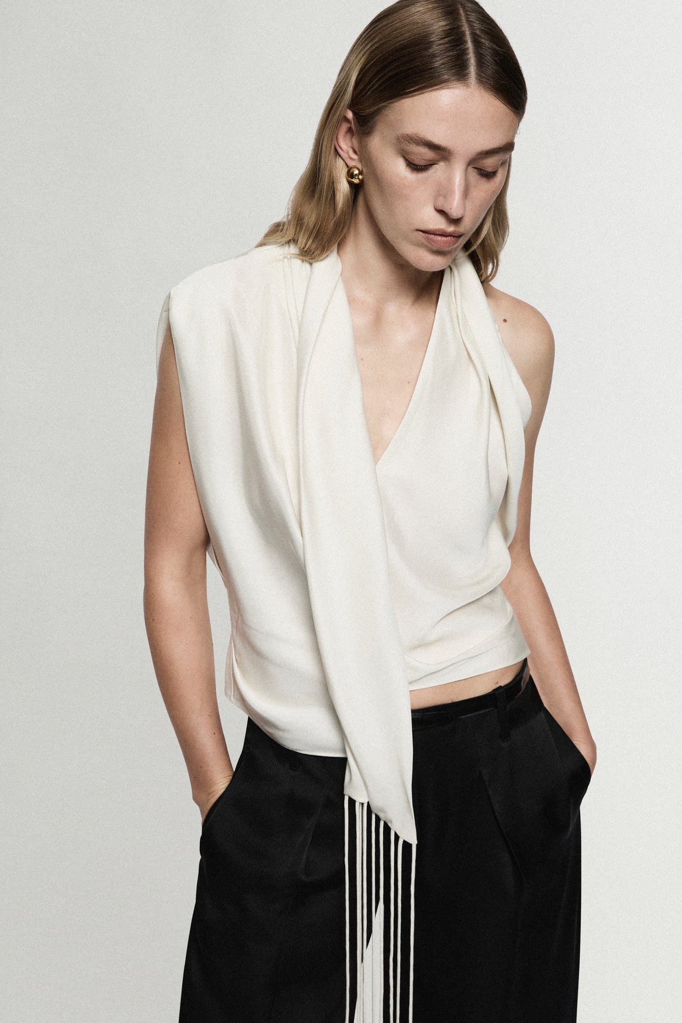 SATIN FRINGE TOP