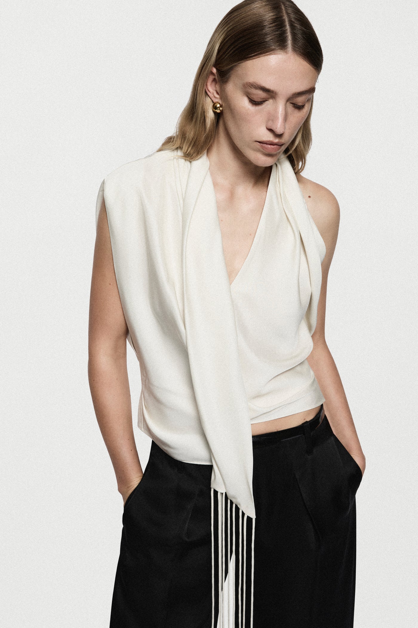 SATIN FRINGE TOP