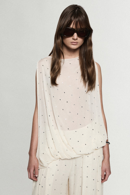 RHINESTONE ASSYM TOP