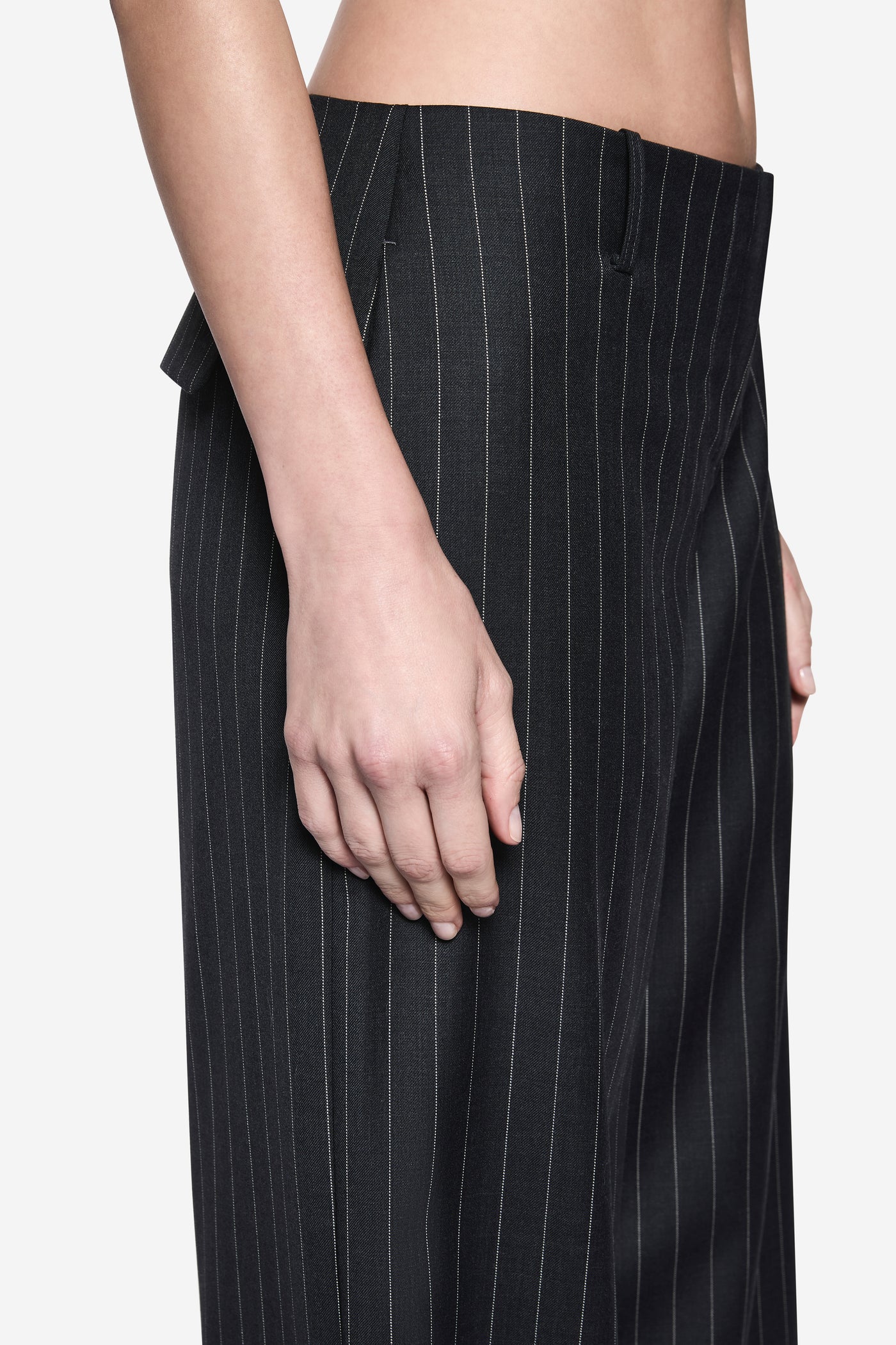 PINSTRIPE WOOL TAILORED PANT