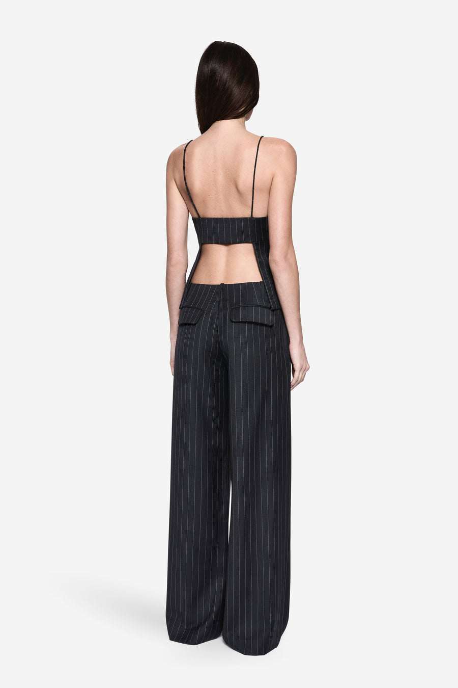 PINSTRIPE WOOL TAILORED PANT