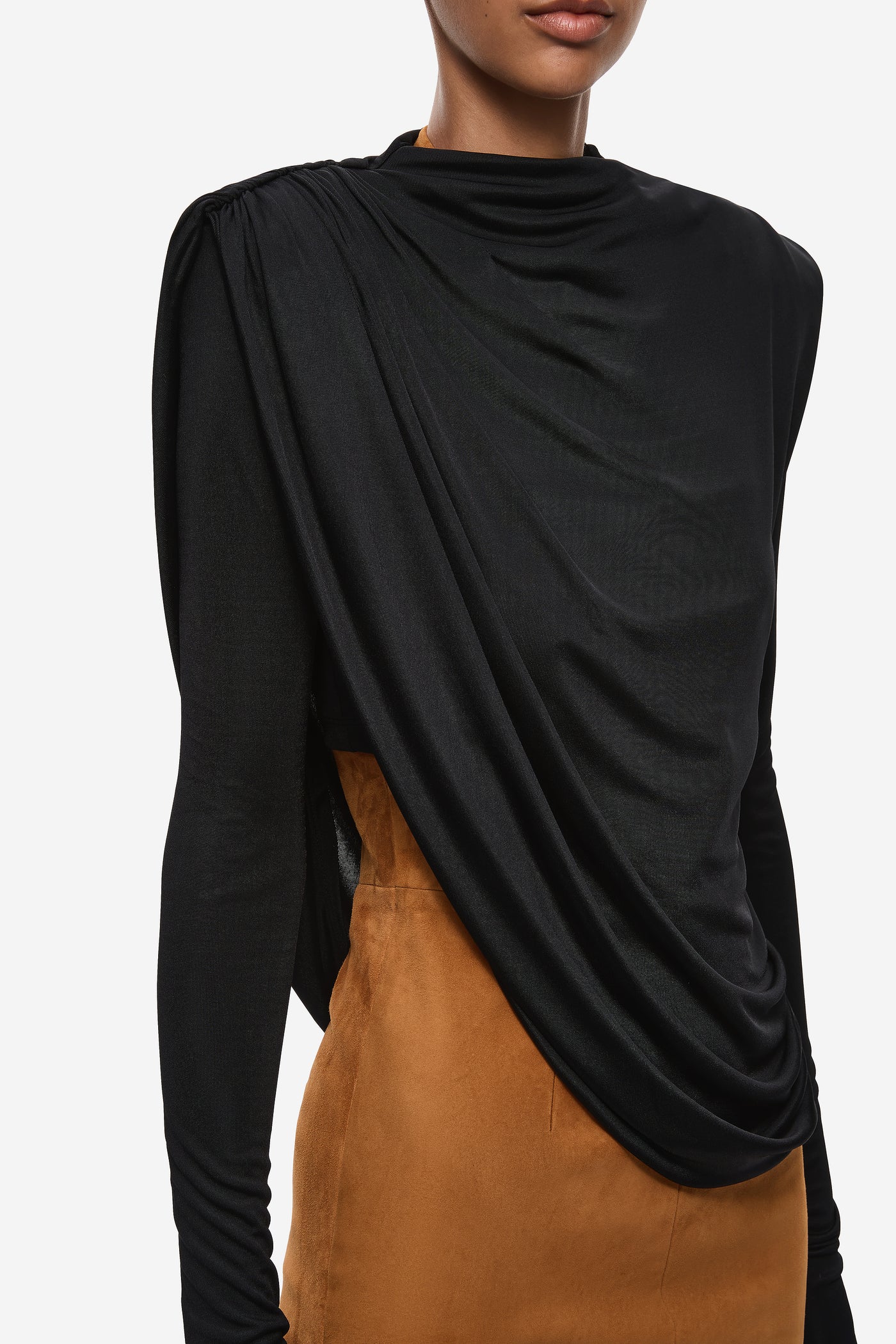 THE DRAPED SHEEN JERSEY TOP