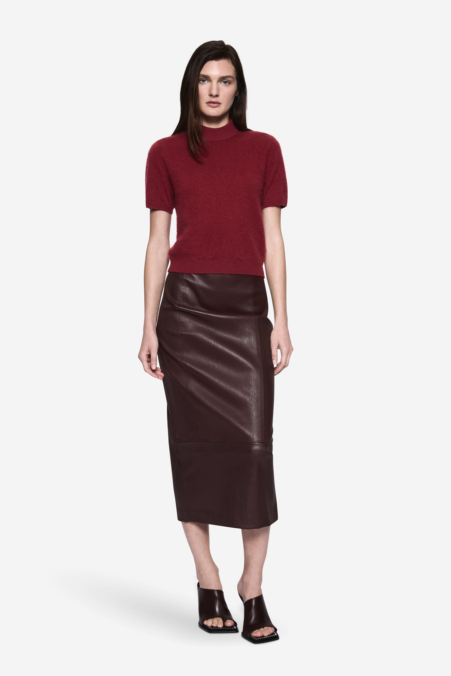 STRETCH LEATHER SKIRT