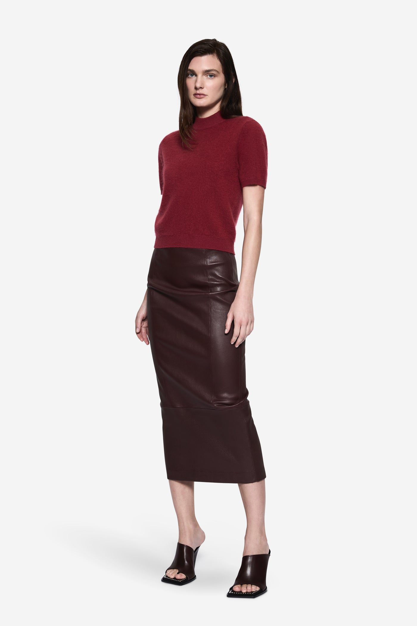 STRETCH LEATHER SKIRT