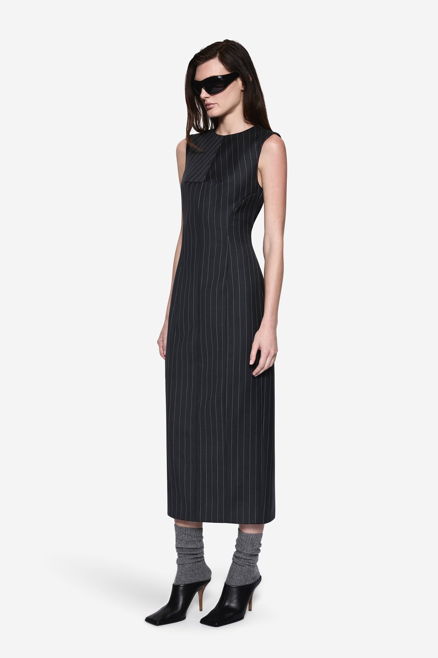 PINSTRIPE WOOL DRESS