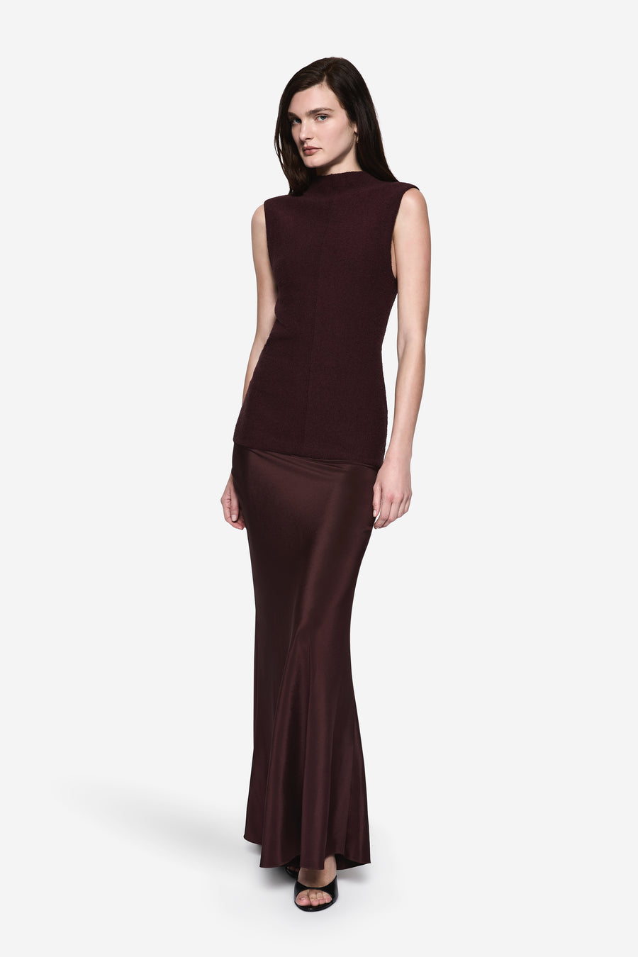 BOUCLE SILK CONTRAST DRESS