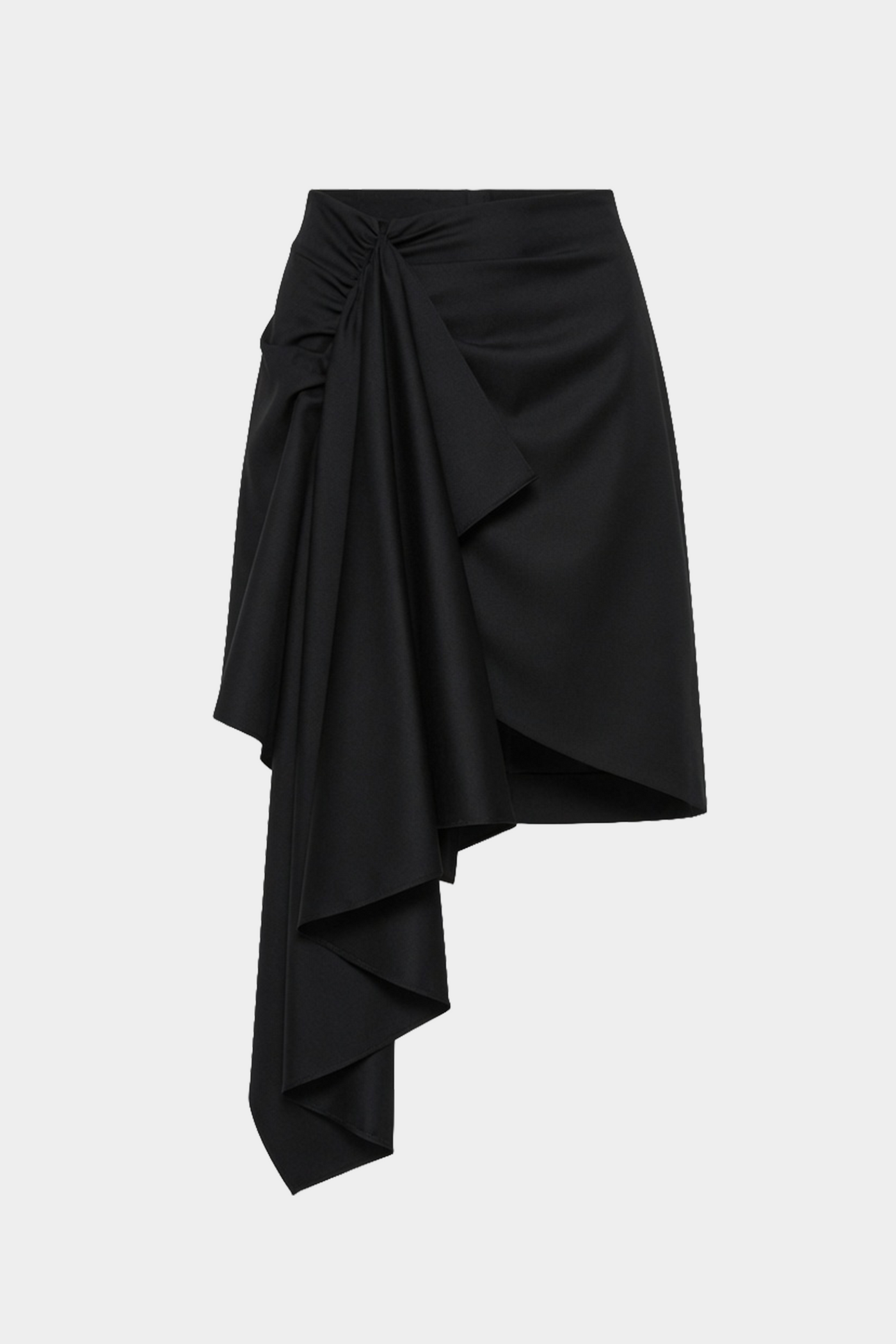 DRAPED WOOL SUITING SKIRT