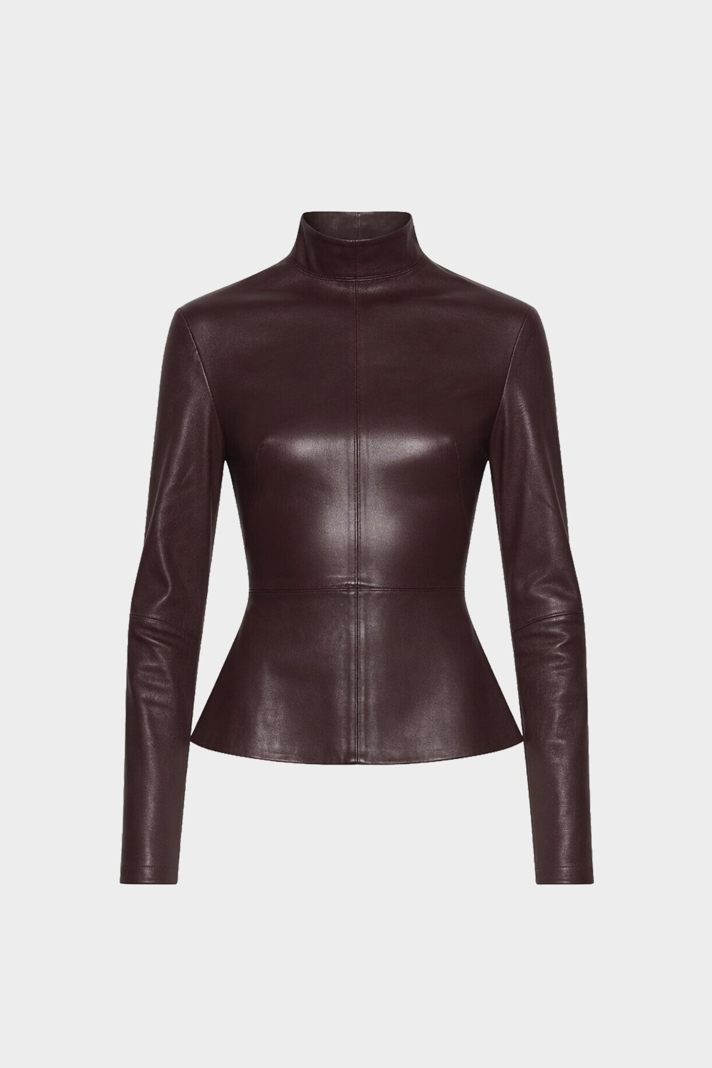 STRETCH LEATHER LONG SLEEVE TOP