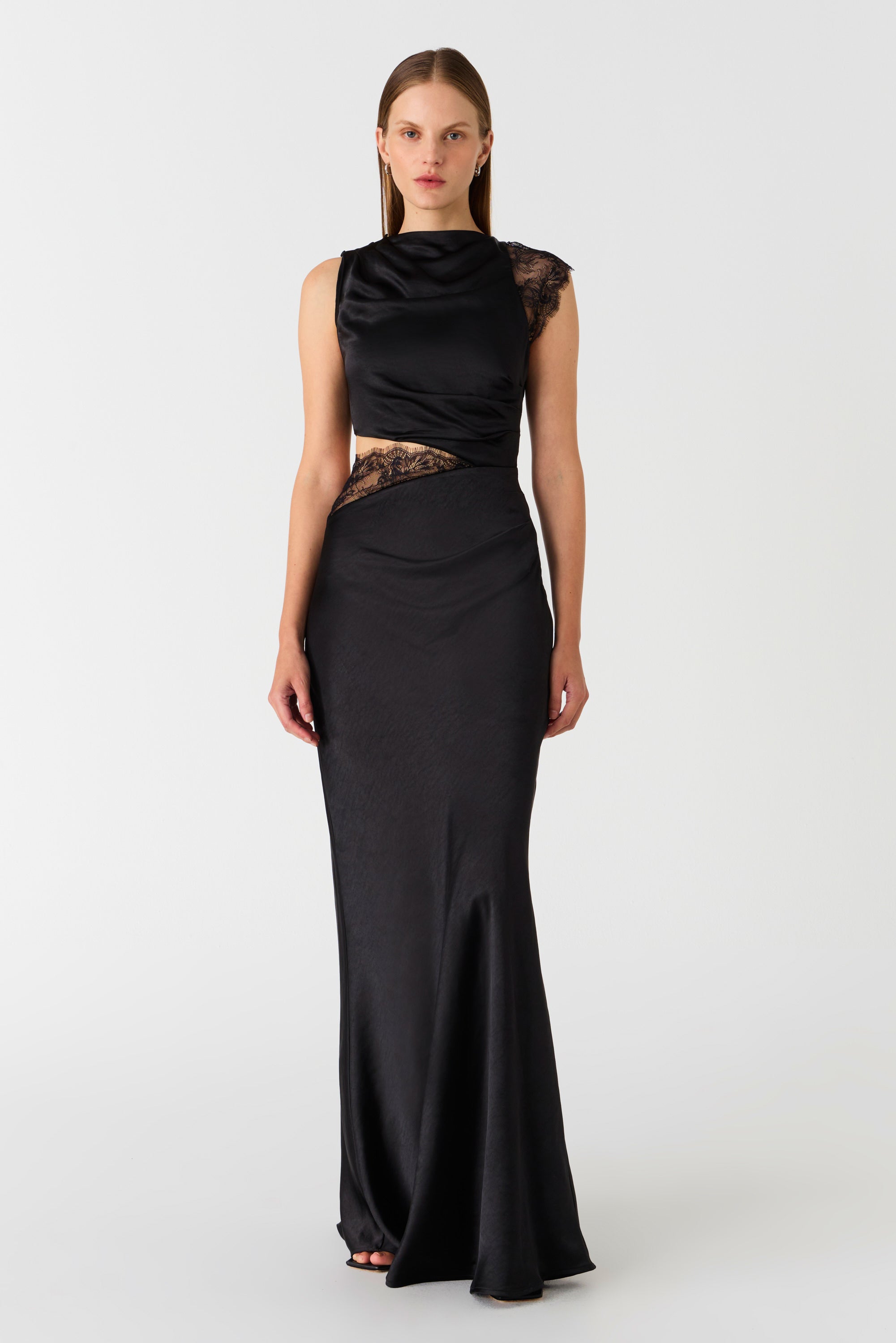 THE 'KIMORA' SATIN DRESS-BLACK / XXS Misha