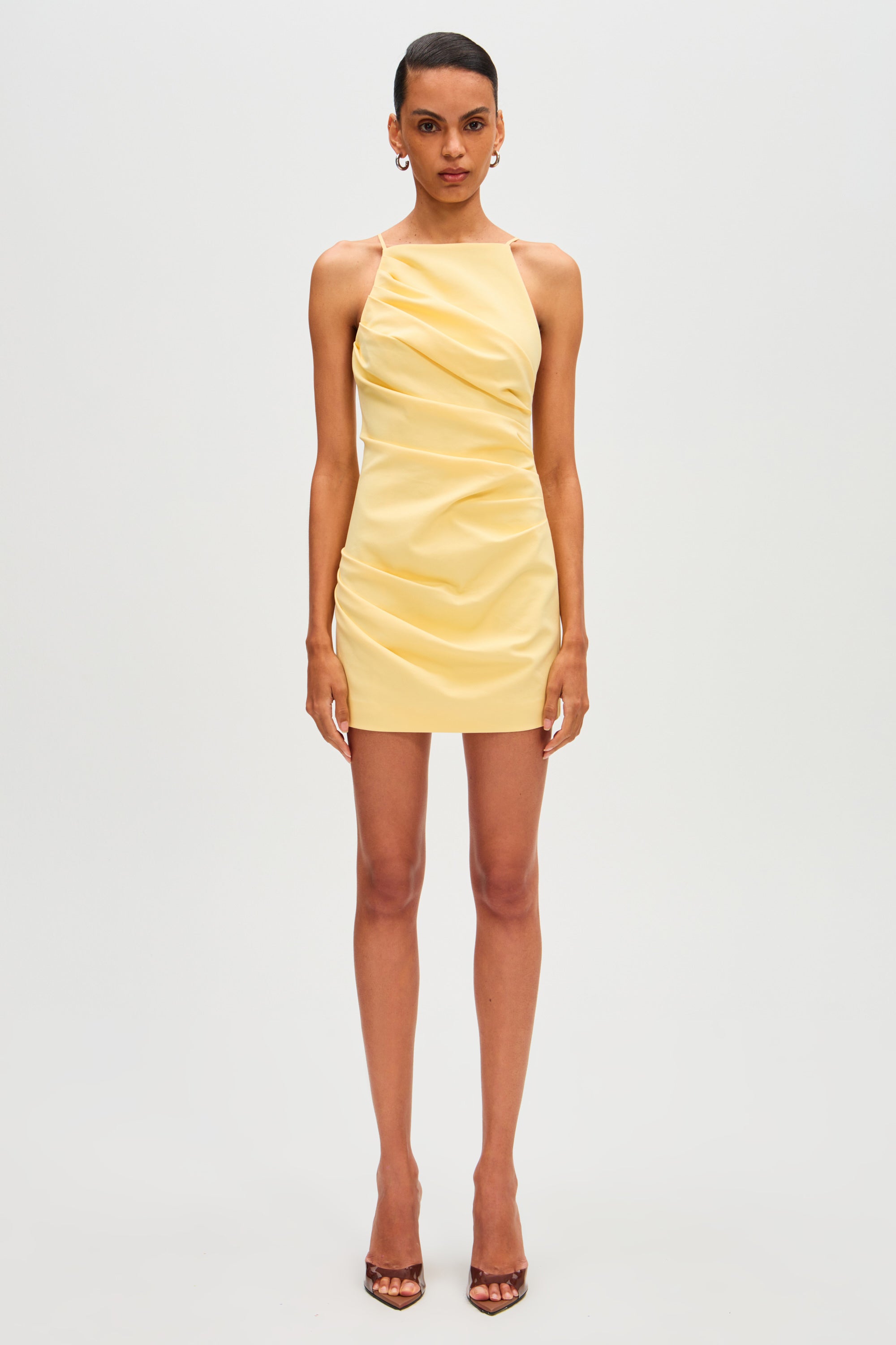 THE 'EMMIE' MINI DRESS-LEMON / XXS Misha