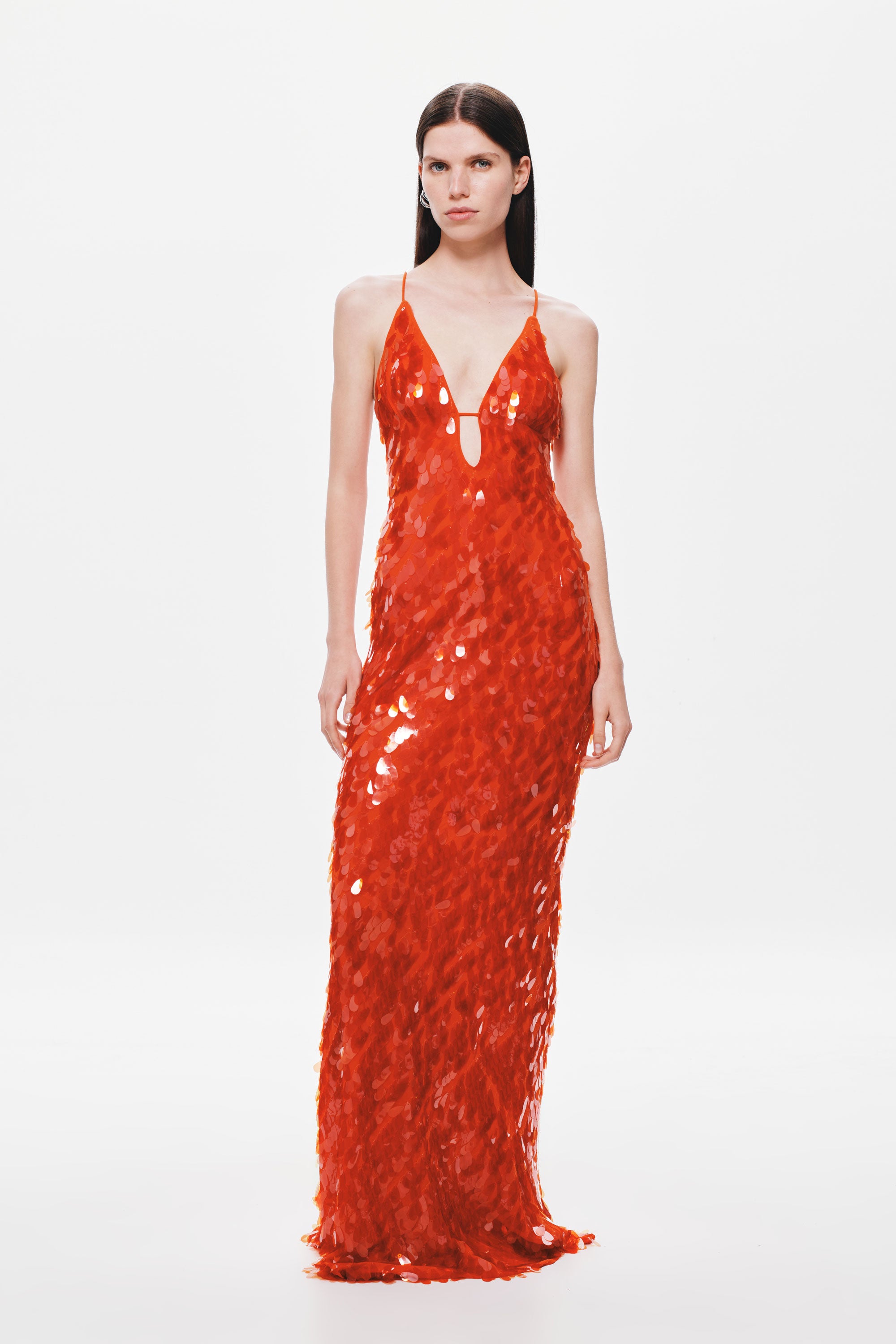 SAPPHIRE SEQUIN MAXI DRESS-RED SEQUIN / XXS Misha