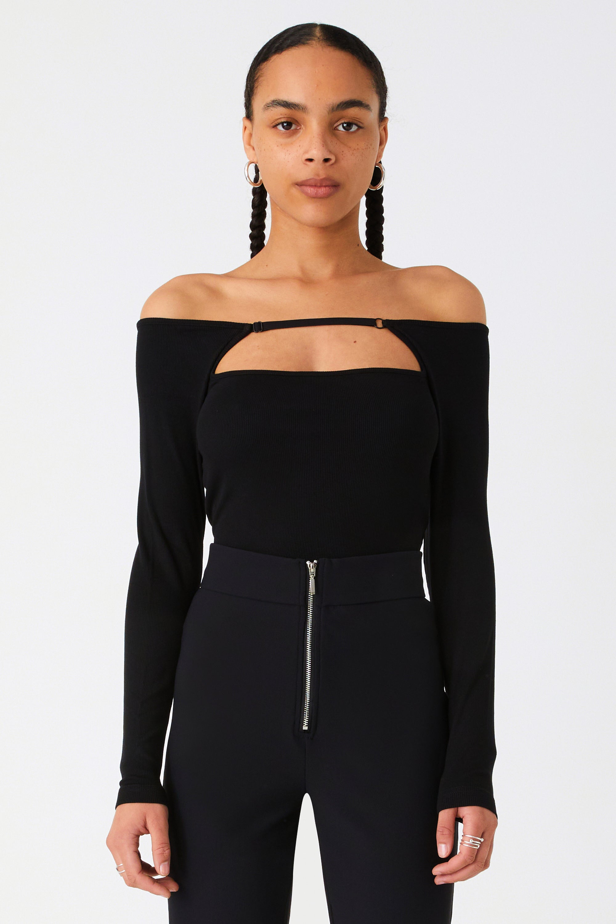 melt the lady rib tube tops / black
