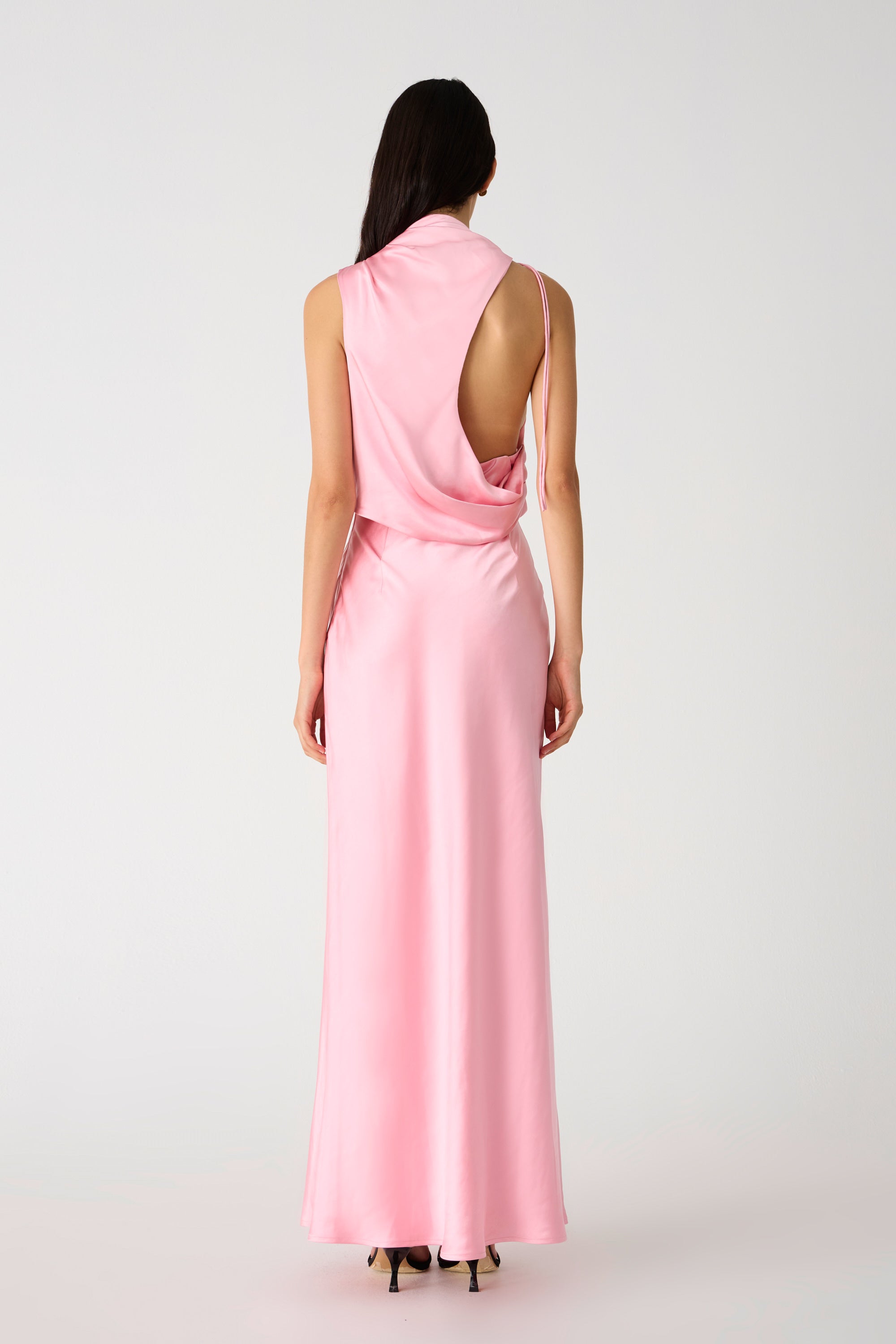 SANTANA GLOSS SATIN MAXI DRESS MISHA