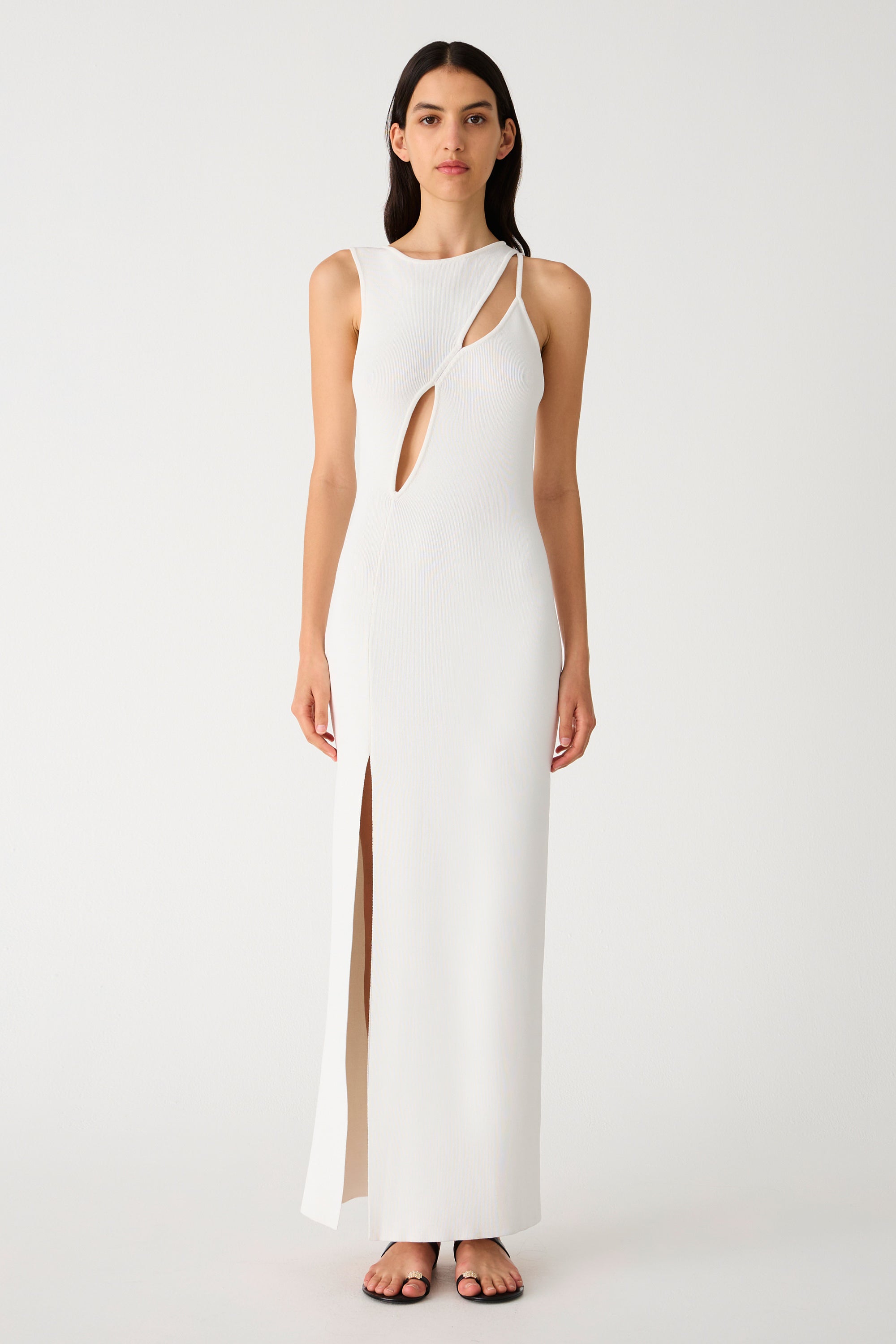 CHLOE KNIT MAXI DRESS IVORY XS