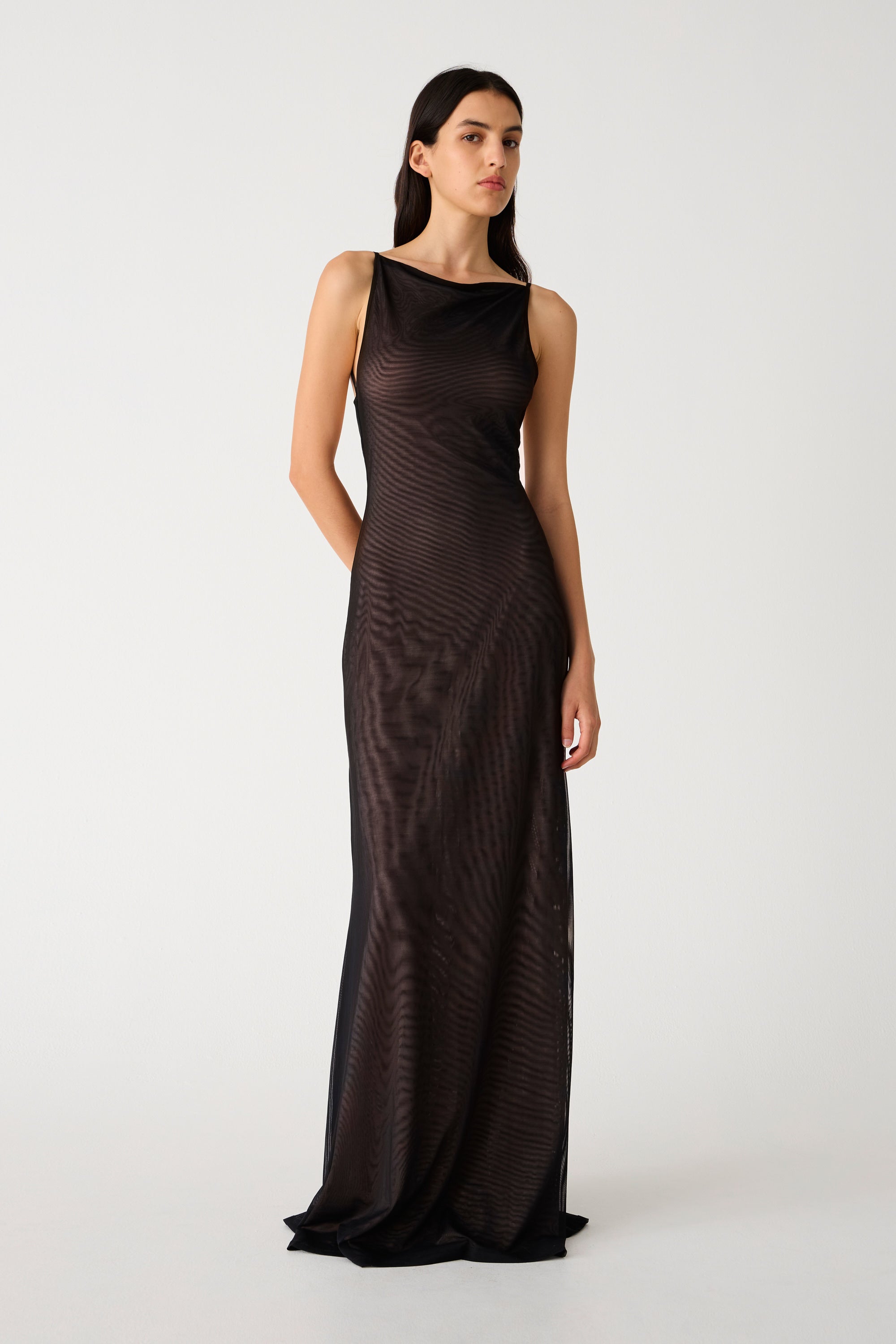 NINA MESH GOWN BLACK S