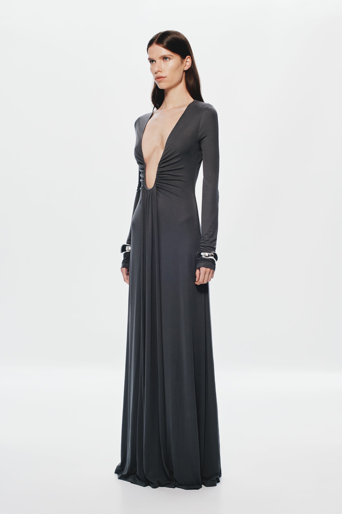 THE JENNIFER LONG SLEEVE CUPRO DRESS