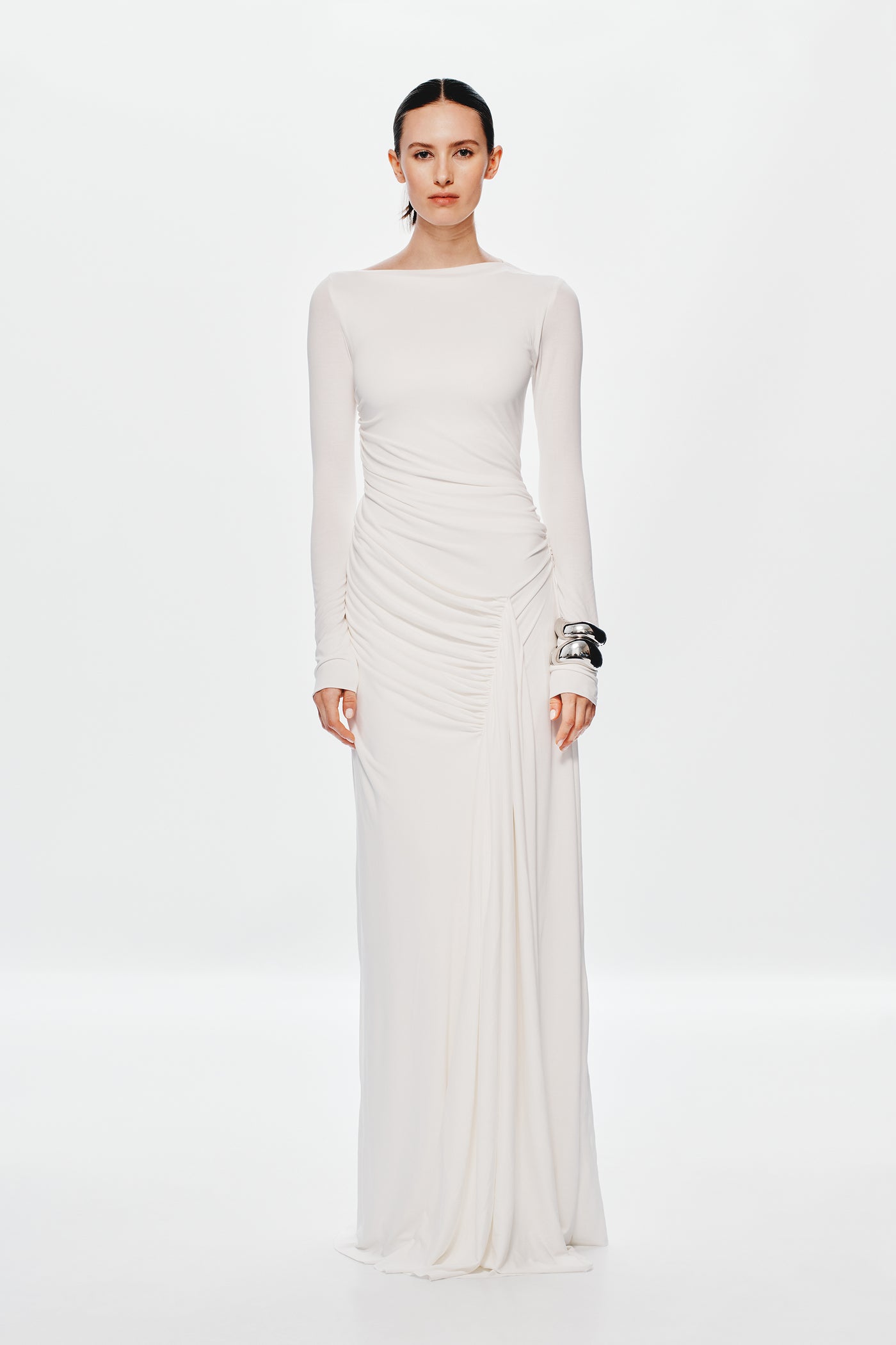 THE 'GLACIER' CUPRO LONG SLEEVE DRESS